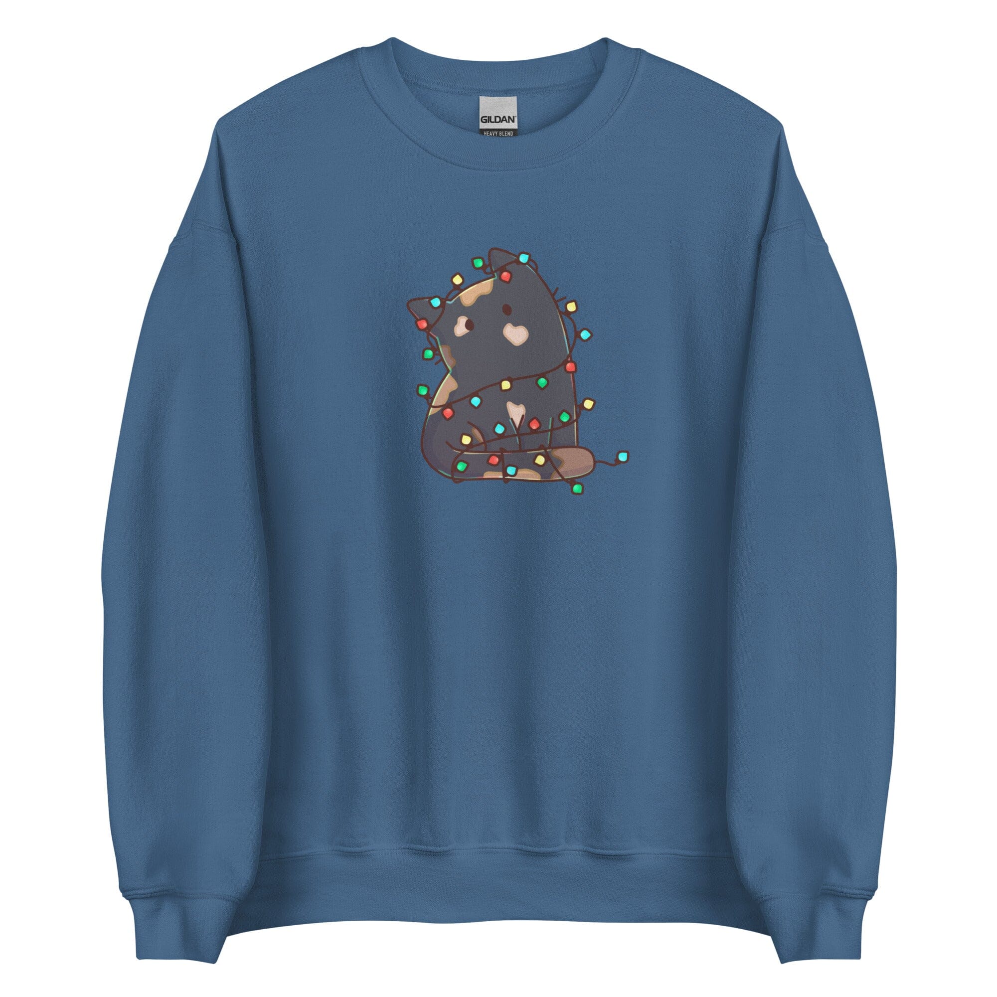 Christmas Torti Kitty | Unisex sweatshirt | TTI Stream Christmas Threads & Thistles Inventory Indigo Blue S 