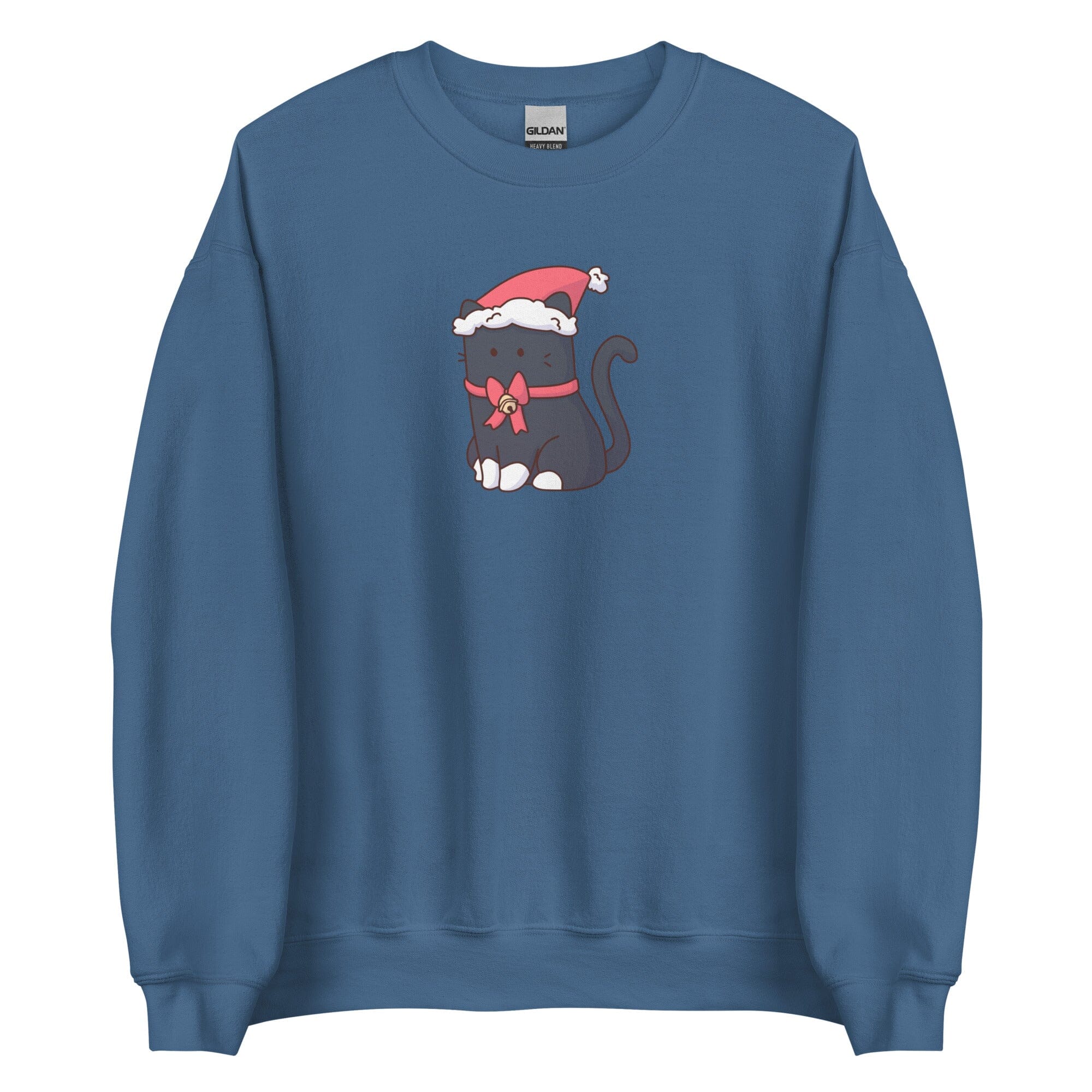 Christmas Tuxedo Kitty | Unisex Sweatshirt | TTI Stream Christmas Threads & Thistles Inventory Indigo Blue S 