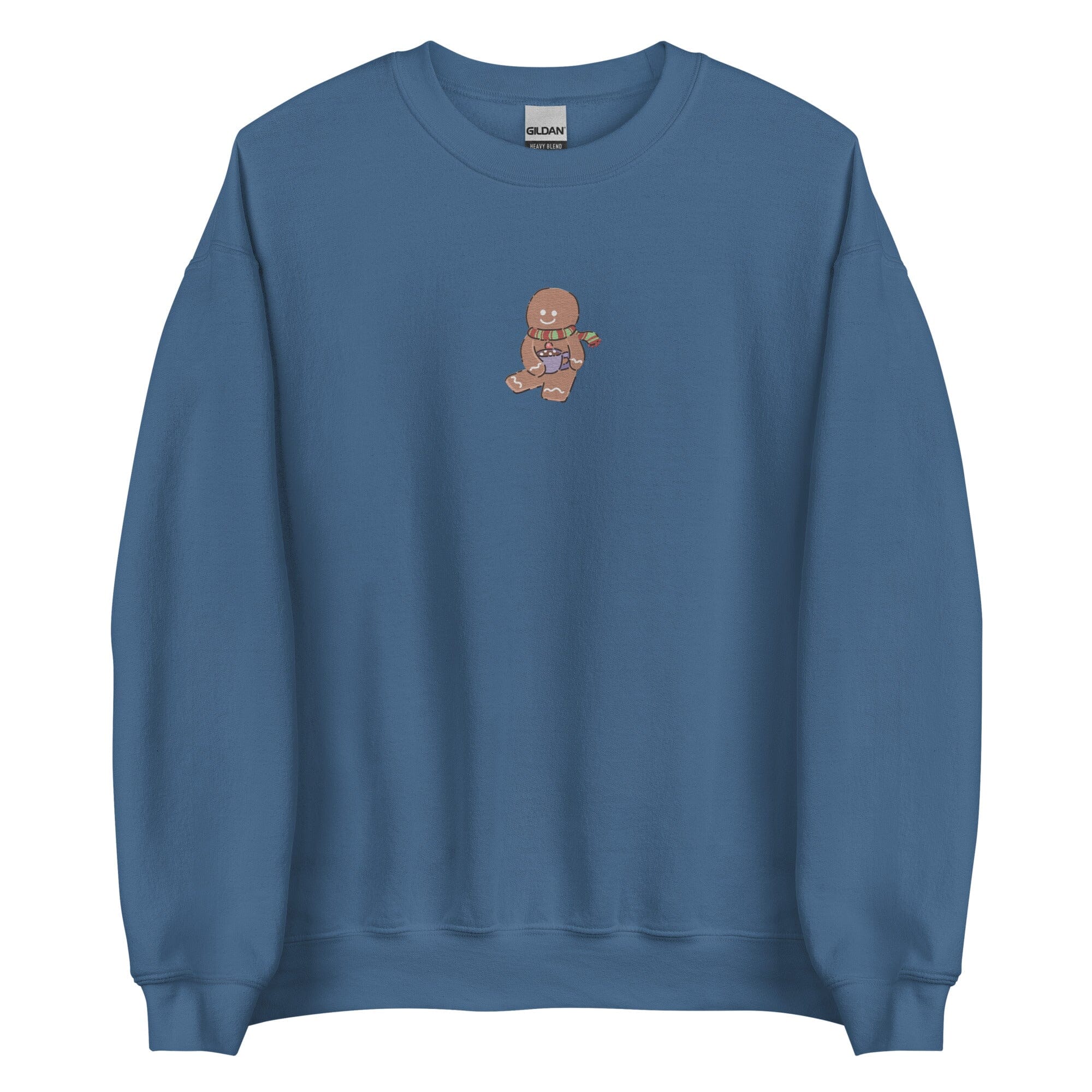 Cozy Christmas Gingerbread | Embroidered Unisex Sweatshirt | Cozy Gamer Christmas Threads & Thistles Inventory Indigo Blue S 