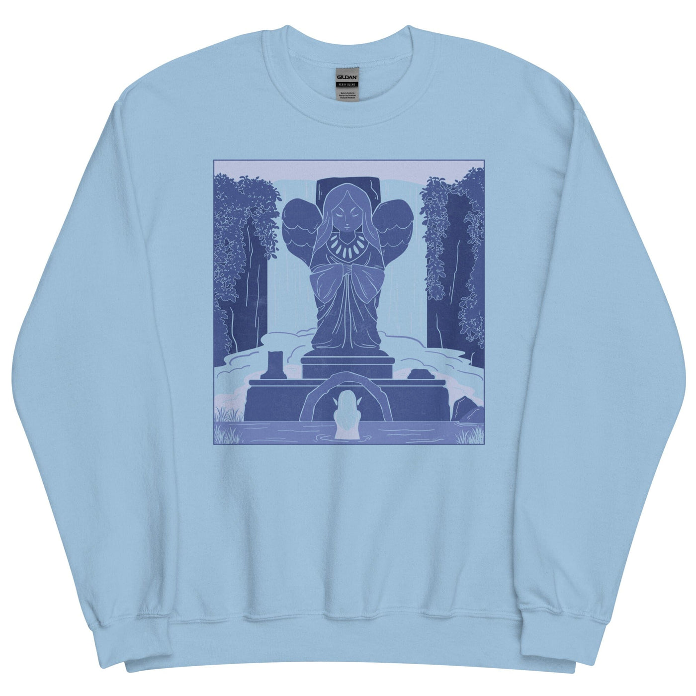 Goddess Statue | Unisex Sweatshirt | The Legend of Zelda Threads & Thistles Inventory Light Blue S 