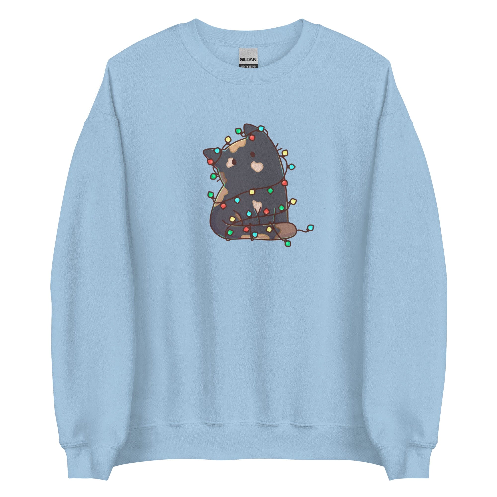 Christmas Torti Kitty | Unisex sweatshirt | TTI Stream Christmas Threads & Thistles Inventory Light Blue S 