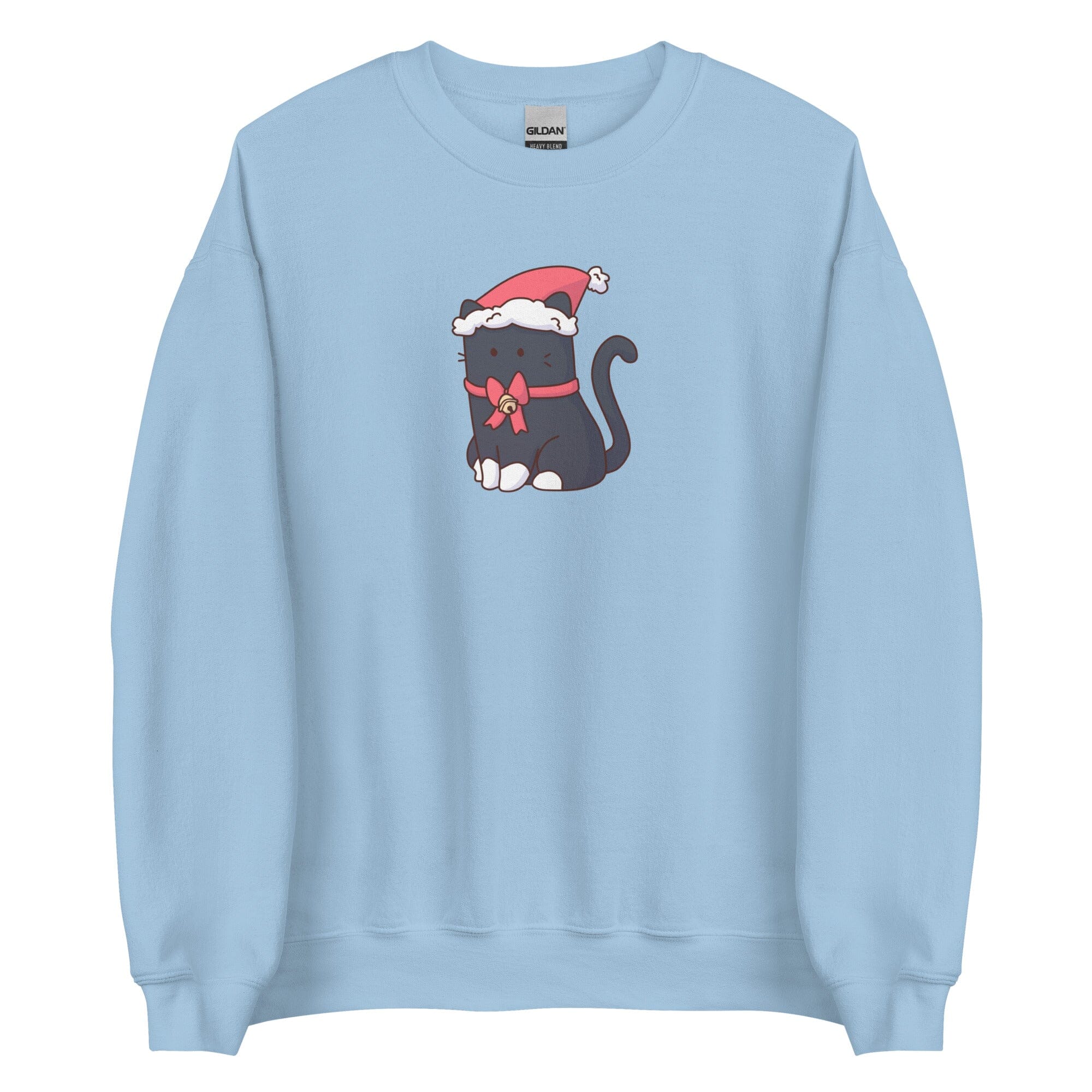 Christmas Tuxedo Kitty | Unisex Sweatshirt | TTI Stream Christmas Threads & Thistles Inventory Light Blue S 