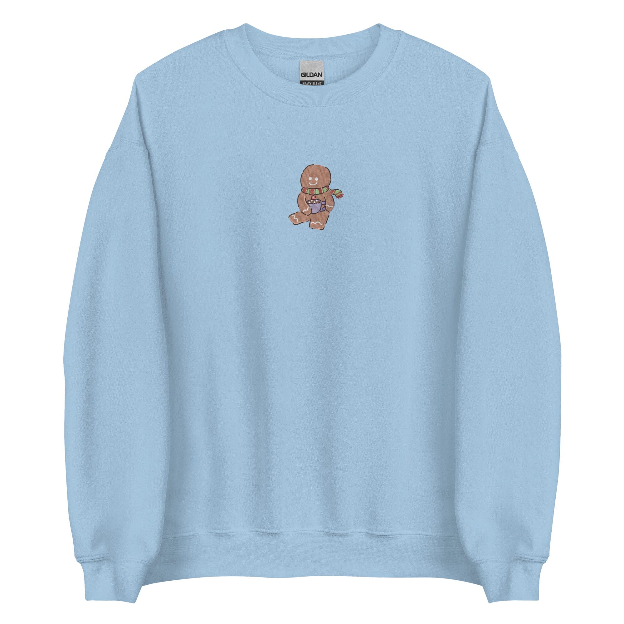 Cozy Christmas Gingerbread | Embroidered Unisex Sweatshirt | Cozy Gamer Christmas Threads & Thistles Inventory Light Blue S 