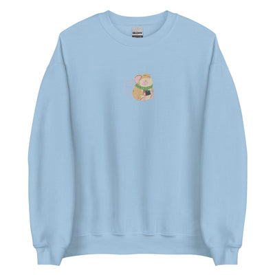 Cozy Christmas Mouse | Embroidered Unisex Sweatshirt | Cozy Gamer Christmas Threads & Thistles Inventory Light Blue S 