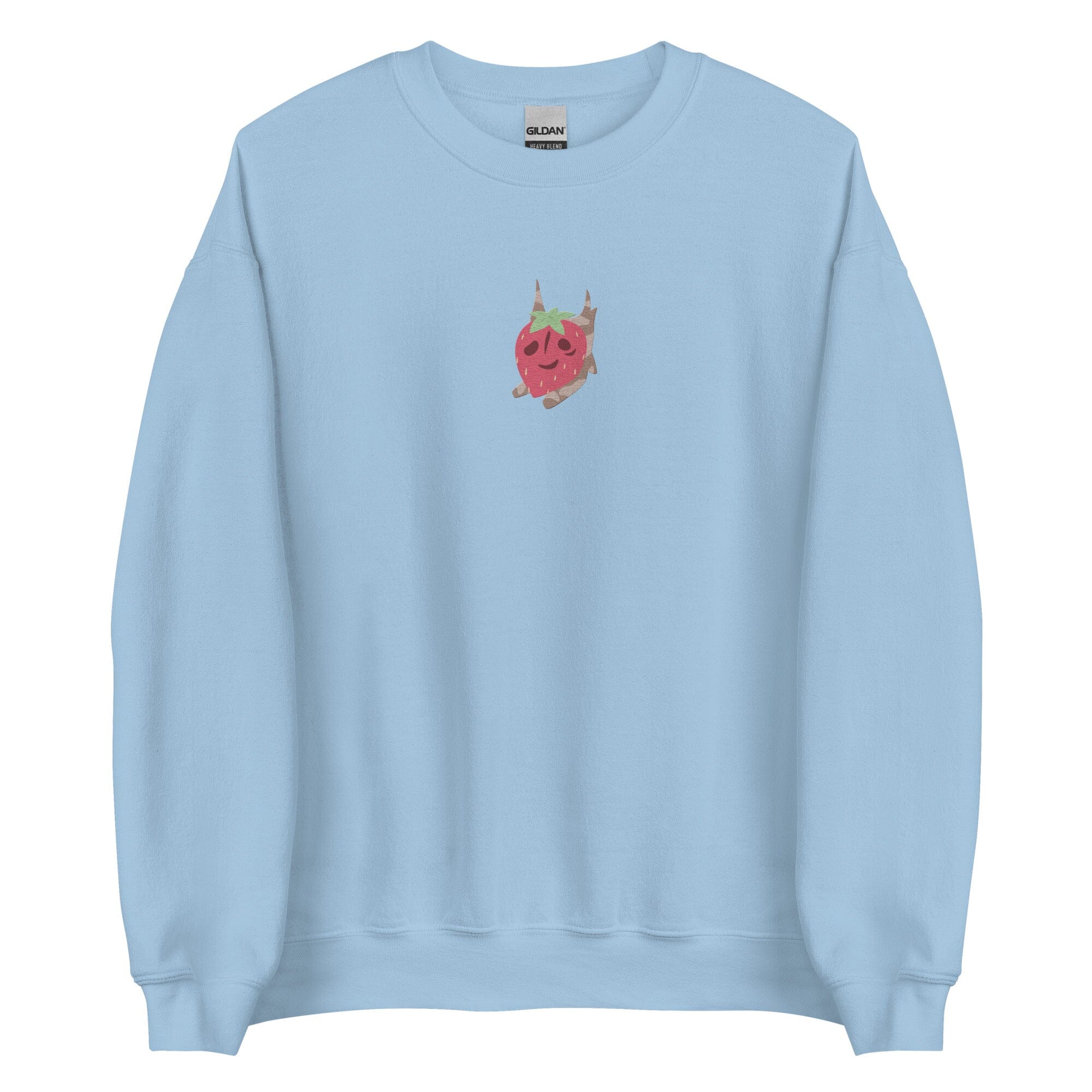 Strawberry Korok | Embroidered Unisex Sweatshirt | Titty Tea Zelda Threads & Thistles Inventory Light Blue S 