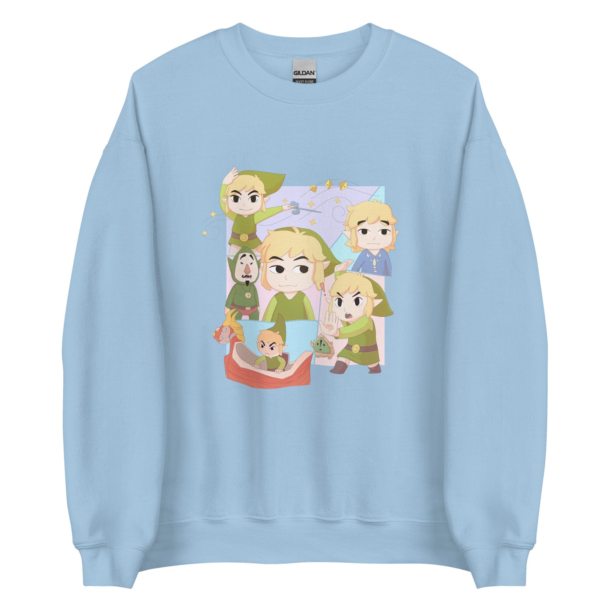 The Many Faces from Wind Waker | Unisex Sweatshirt | Titty Tea Zelda Threads & Thistles Inventory Light Blue S 