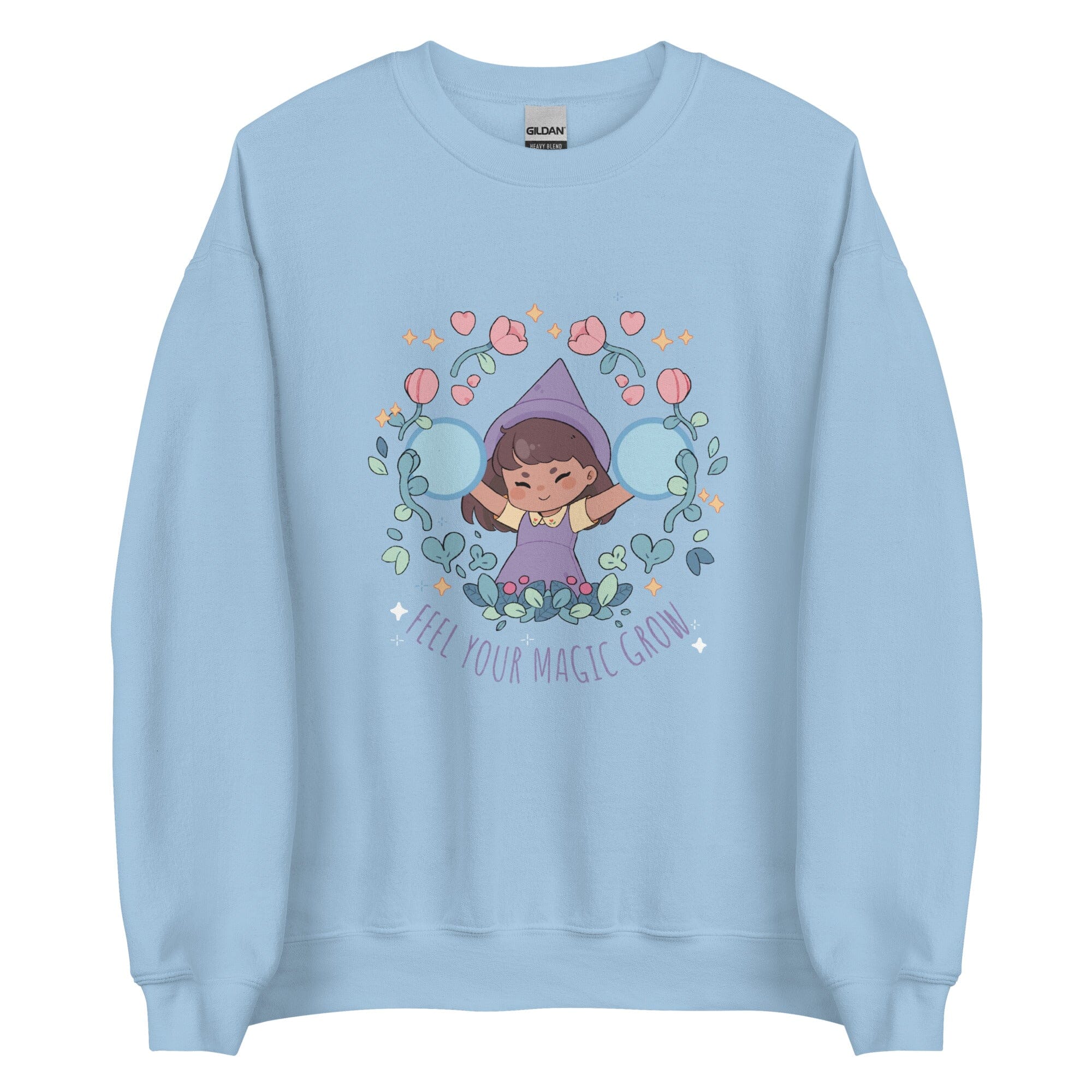 Feel Your Magic Grow | Unisex Sweatshirt | Fields of Mistria Threads & Thistles Inventory Light Blue S 