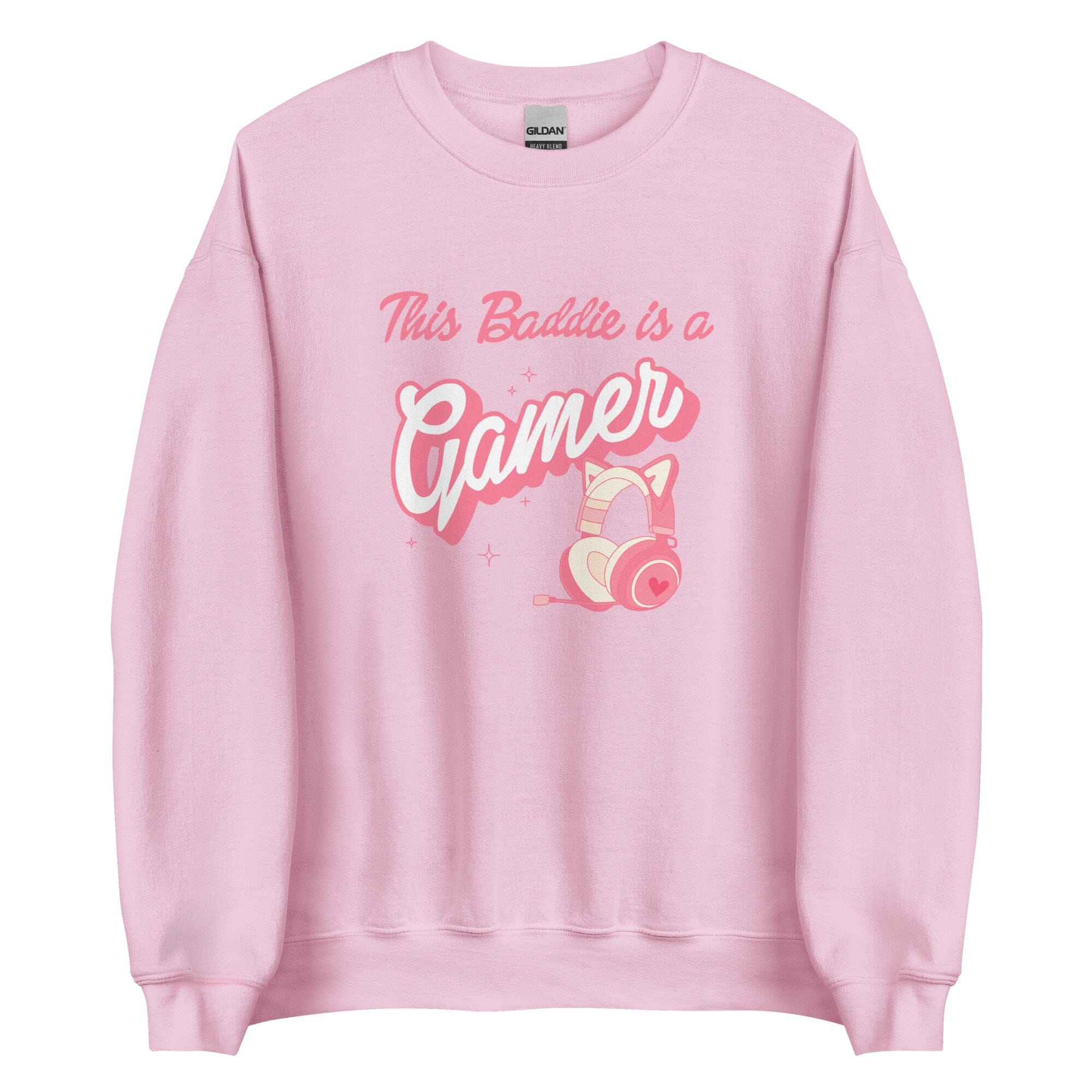 This Baddie is a Gamer | Unisex Sweatshirt | Feminist Gamer Threads & Thistles Inventory Light Pink (Girly Girl) S 