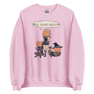 GG, Gourd-geous | Unisex Sweatshirt | Fall Halloween Threads & Thistles Inventory Light Pink S 