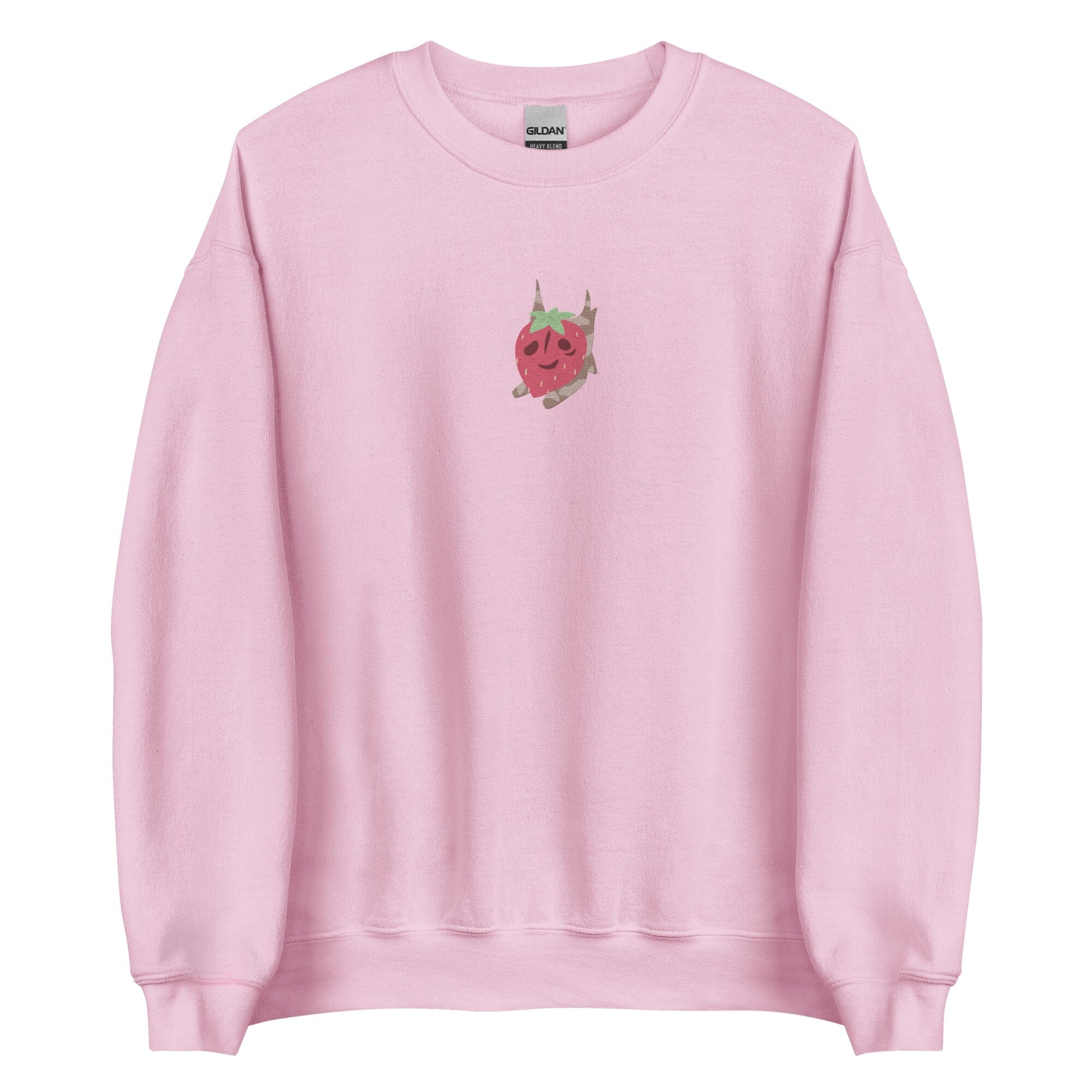 Strawberry Korok | Embroidered Unisex Sweatshirt | Titty Tea Zelda Threads & Thistles Inventory Light Pink S 
