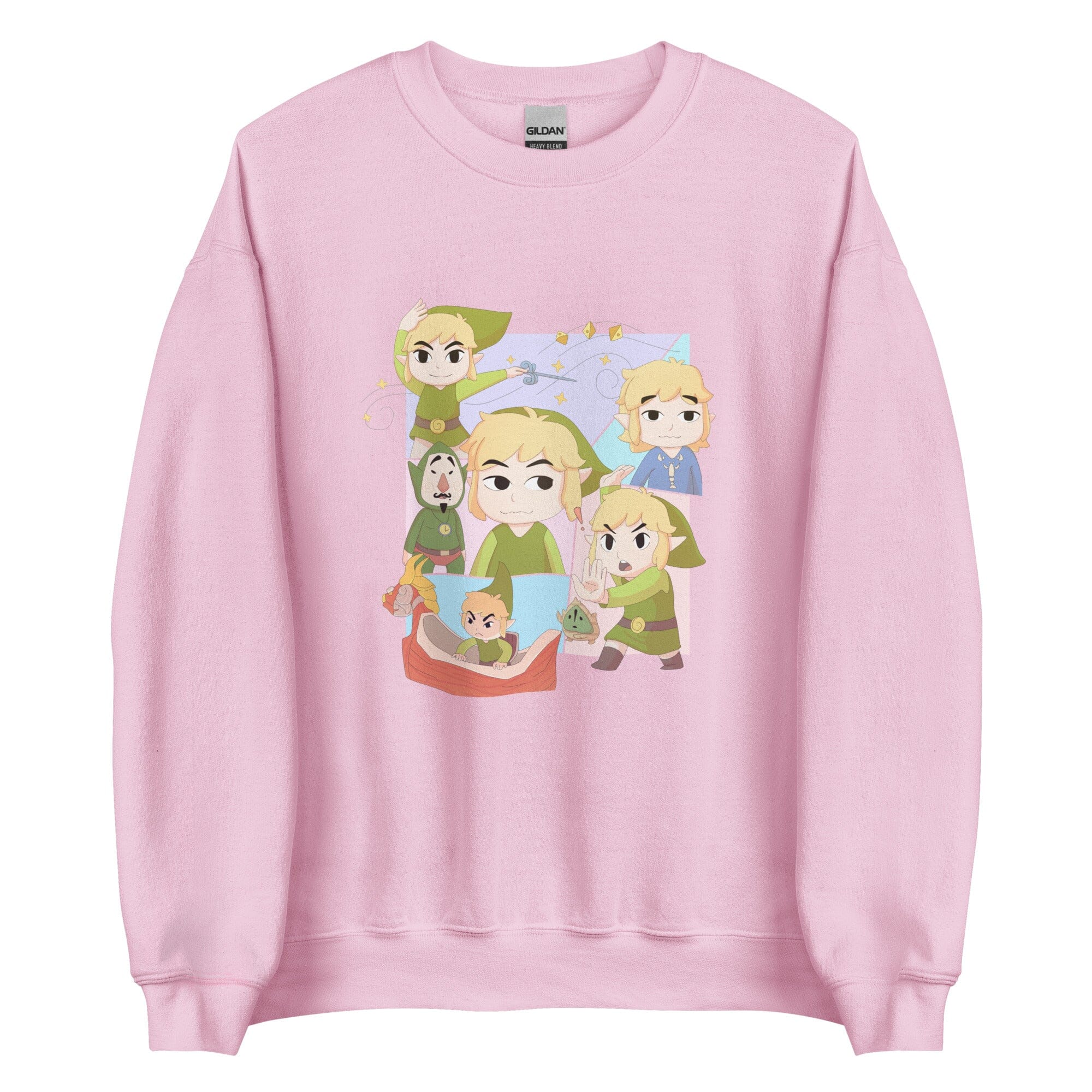 The Many Faces from Wind Waker | Unisex Sweatshirt | Titty Tea Zelda Threads & Thistles Inventory Light Pink S 
