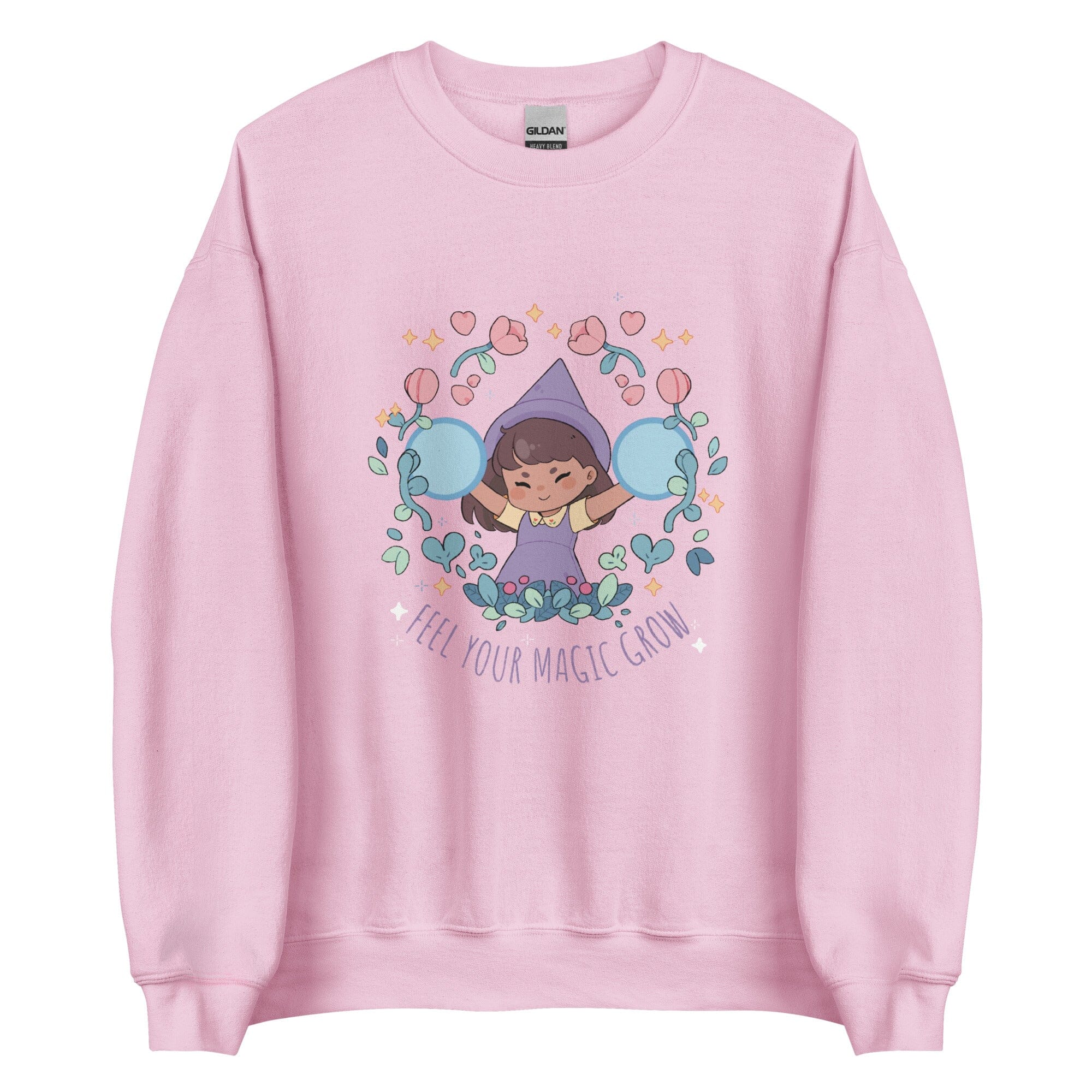 Feel Your Magic Grow | Unisex Sweatshirt | Fields of Mistria Threads & Thistles Inventory Light Pink S 