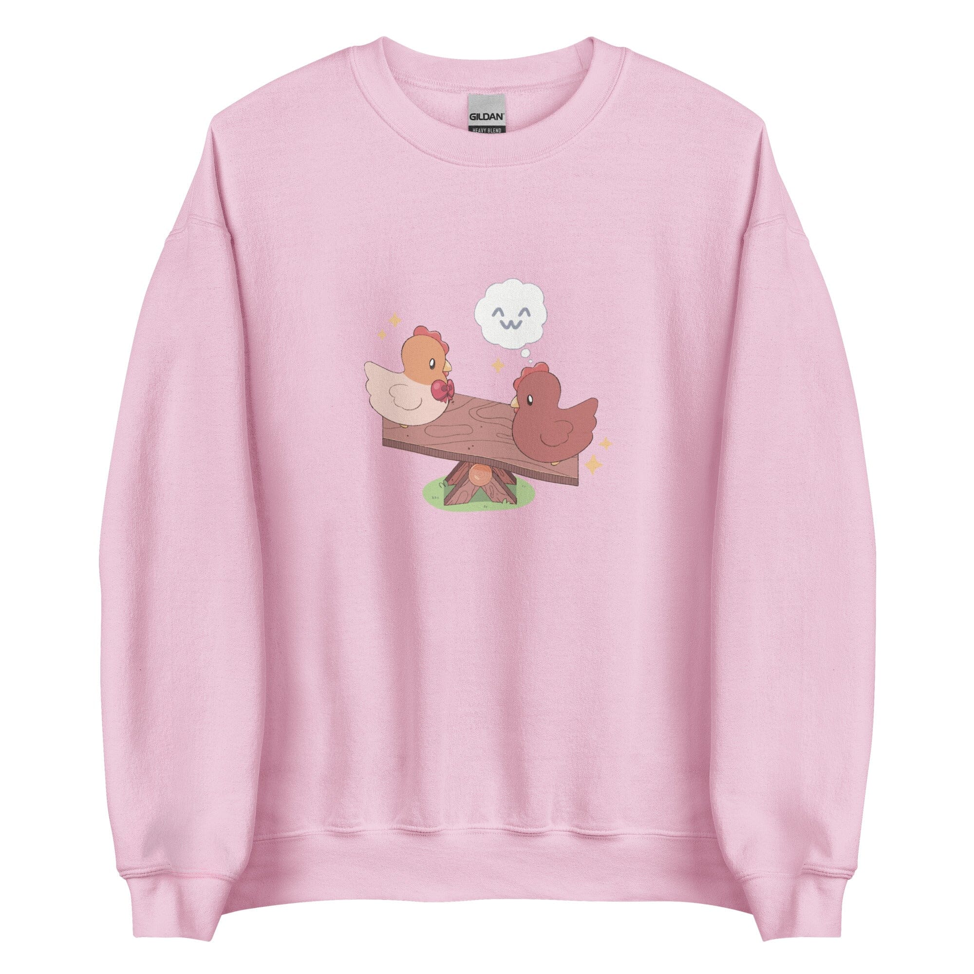 Chicken Seesaw | Unisex Sweatshirt | Fields of Mistria Threads & Thistles Inventory Light Pink S 