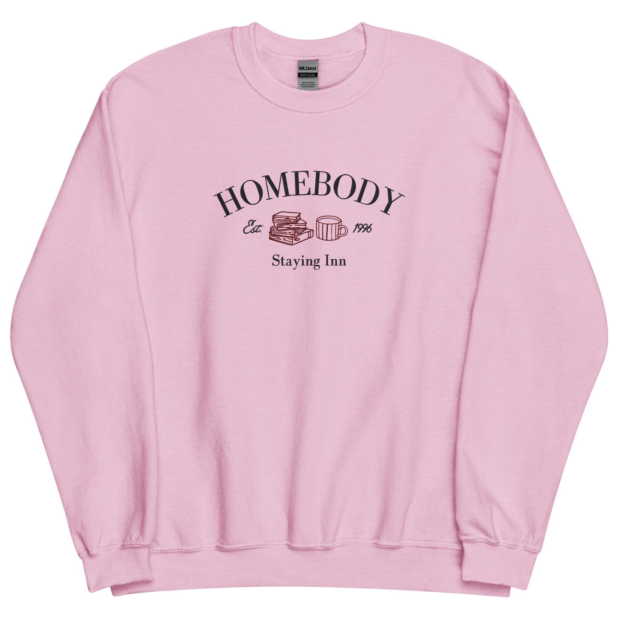 Homebody Staying Inn| Embroidered Unisex Sweatshirt | Cozy games & Hobbies Threads & Thistles Inventory Light Pink S 