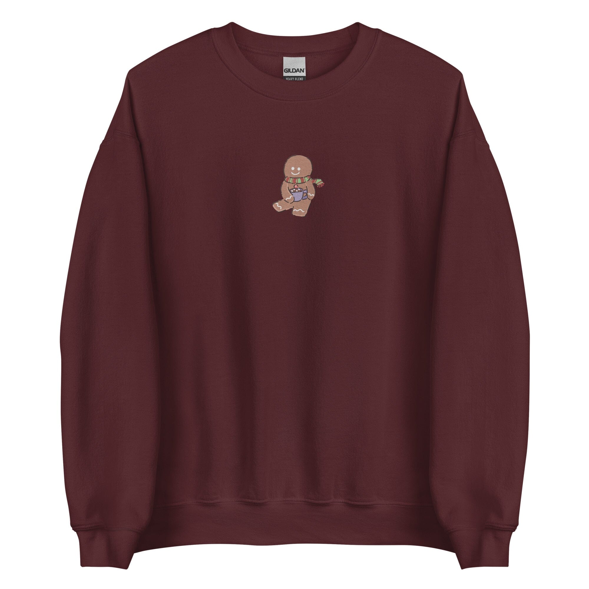 Cozy Christmas Gingerbread | Embroidered Unisex Sweatshirt | Cozy Gamer Christmas Threads & Thistles Inventory Maroon S 