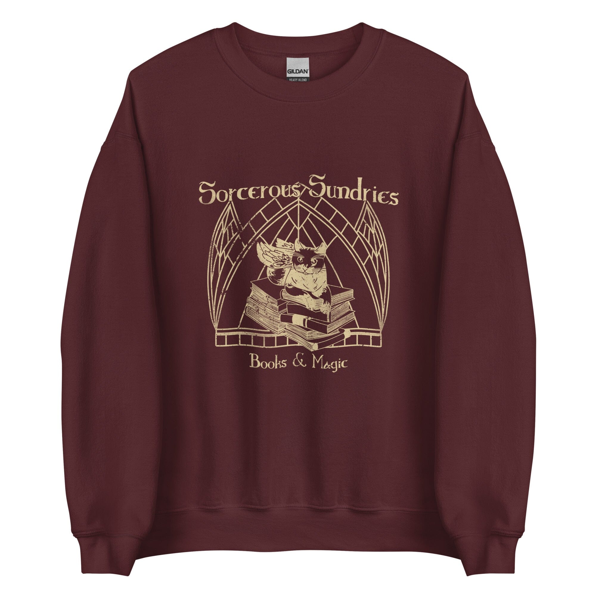 Sorcerous Sundries | Unisex Sweatshirt | Baldur's Gate Threads & Thistles Inventory Maroon S 