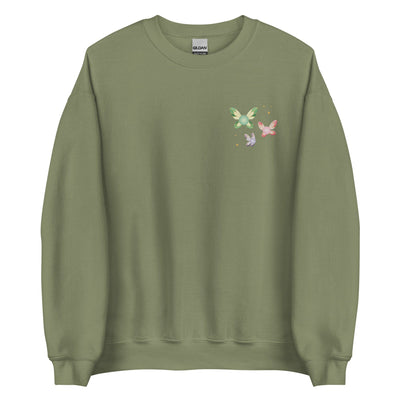 Navi Fairies | Embroidered Unisex Sweatshirt | The legend of Zelda Threads & Thistles Inventory Military Green S 