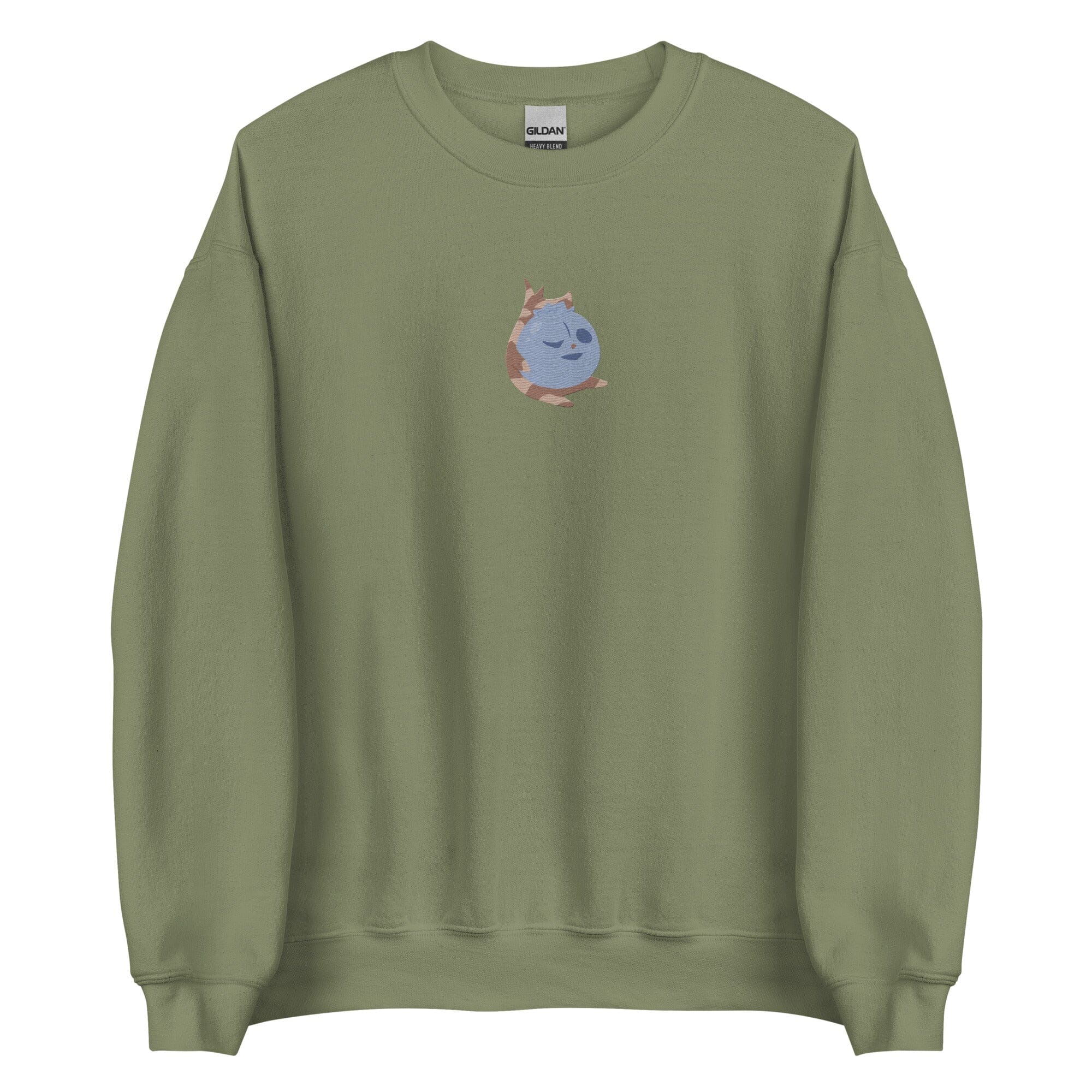 Blueberry Korok | Embroidered Unisex Sweatshirt | Titty Tea Zelda Threads & Thistles Inventory Military Green S 