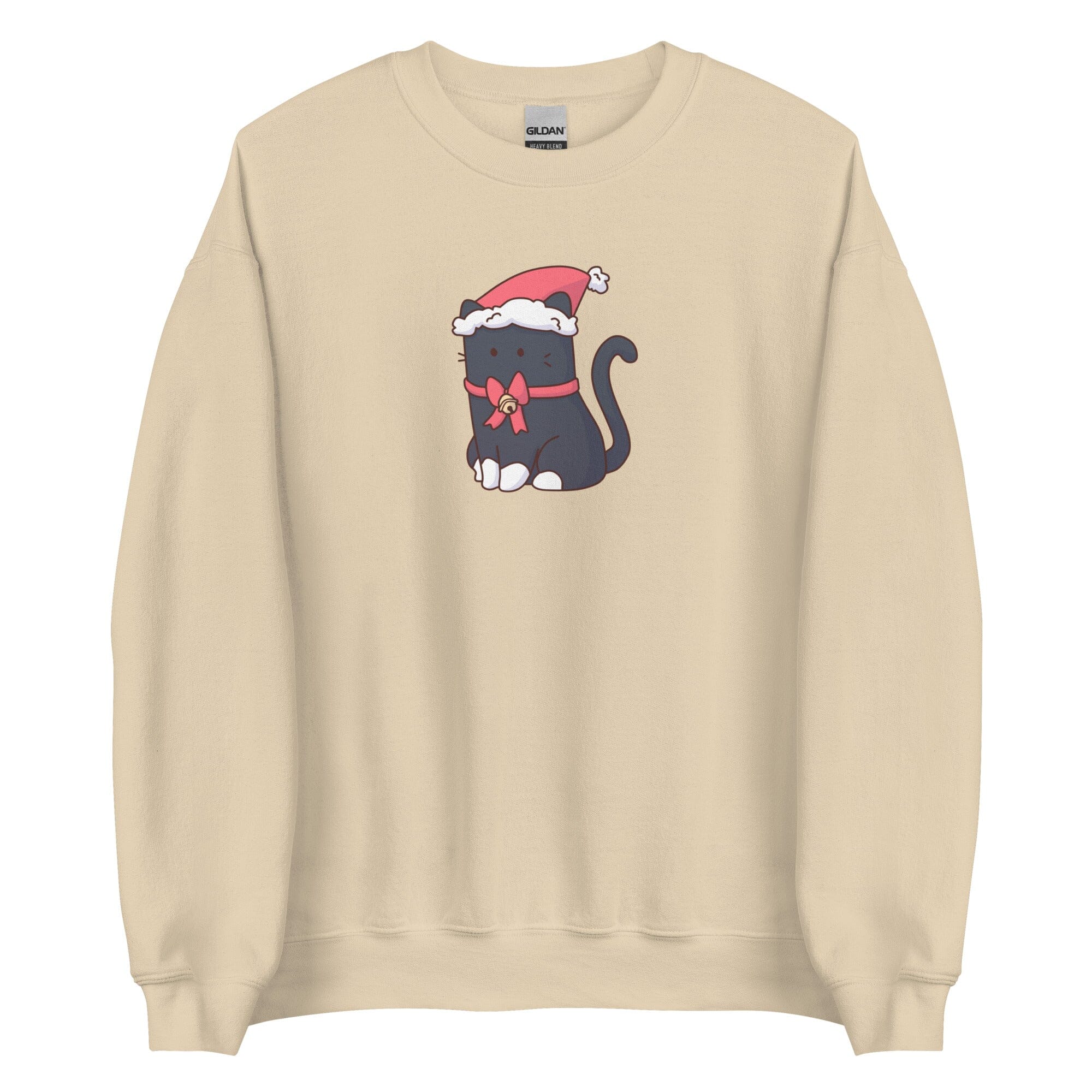 Christmas Tuxedo Kitty | Unisex Sweatshirt | TTI Stream Christmas Threads & Thistles Inventory Sand S 