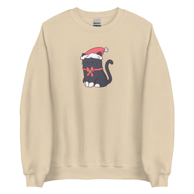 Christmas Tuxedo Kitty | Unisex Sweatshirt | TTI Stream Christmas Threads & Thistles Inventory Sand S 