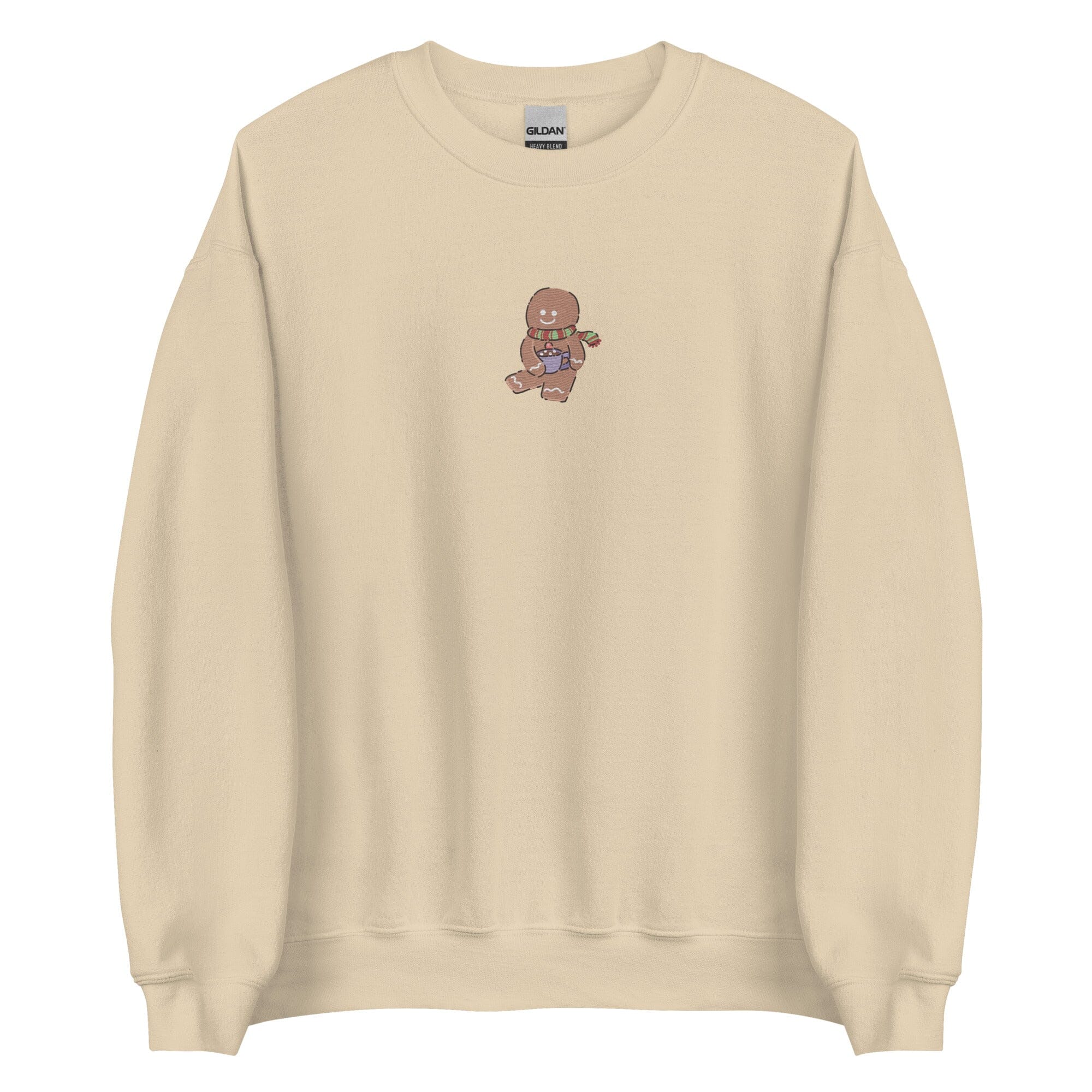 Cozy Christmas Gingerbread | Embroidered Unisex Sweatshirt | Cozy Gamer Christmas Threads & Thistles Inventory Sand S 