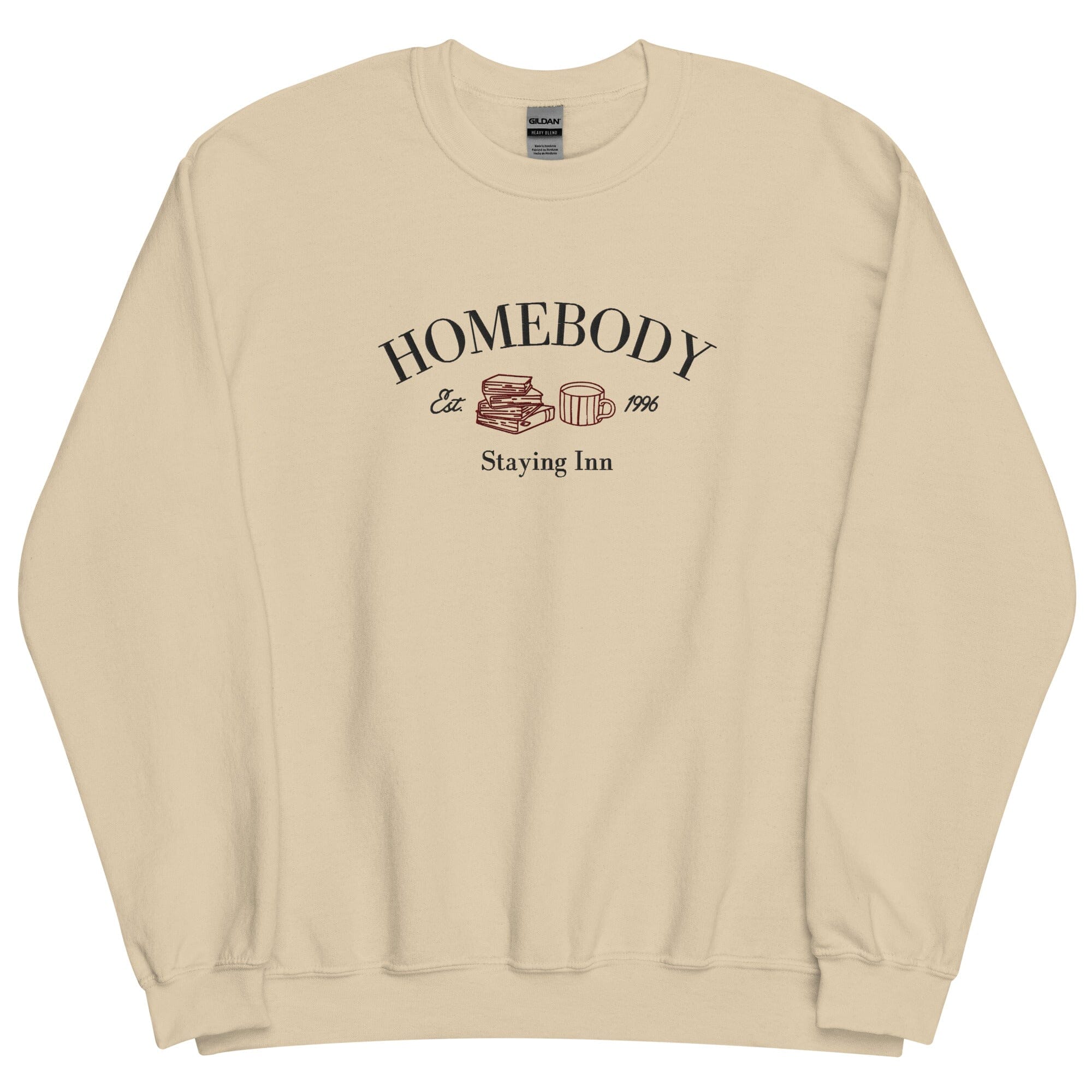 Homebody Staying Inn| Embroidered Unisex Sweatshirt | Cozy games & Hobbies Threads & Thistles Inventory Sand S 