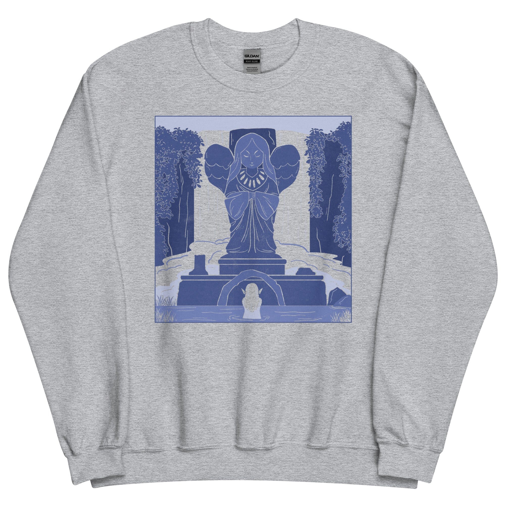 Goddess Statue | Unisex Sweatshirt | The Legend of Zelda Threads & Thistles Inventory Sport Grey S 