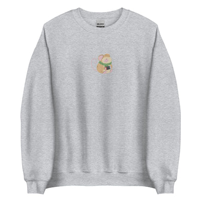Cozy Christmas Mouse | Embroidered Unisex Sweatshirt | Cozy Gamer Christmas Threads & Thistles Inventory Sport Grey S 
