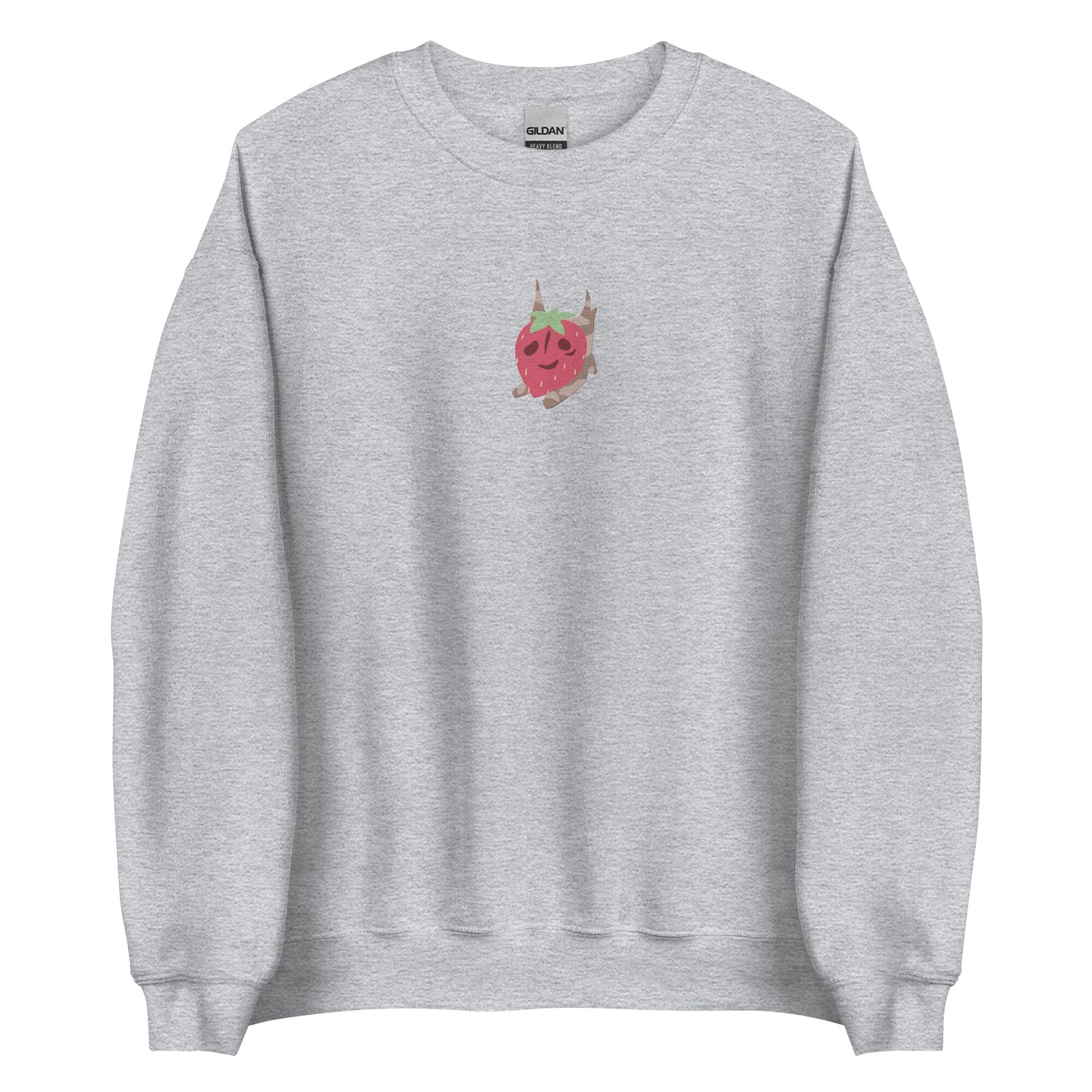 Strawberry Korok | Embroidered Unisex Sweatshirt | Titty Tea Zelda Threads & Thistles Inventory Sport Grey S 