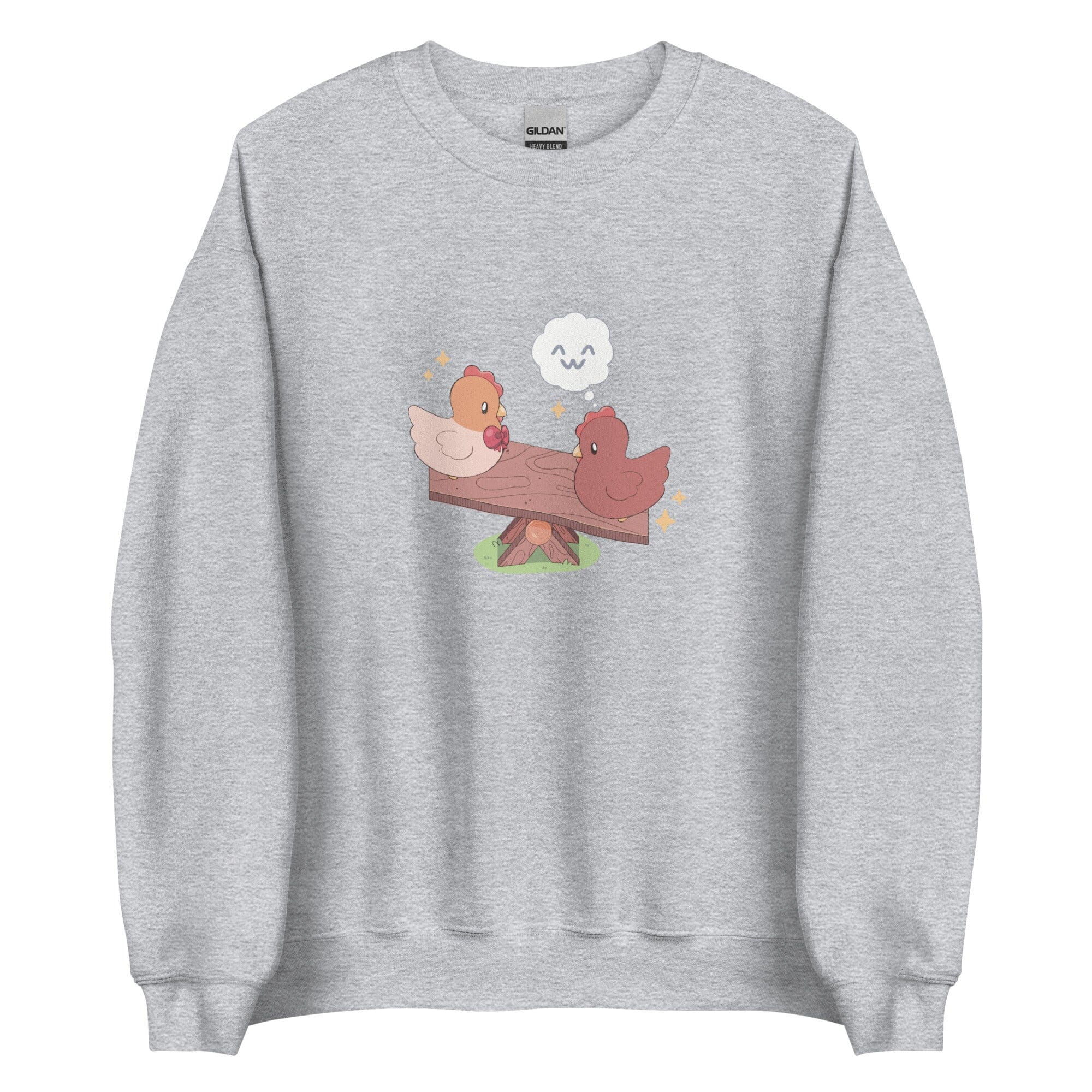 Chicken Seesaw | Unisex Sweatshirt | Fields of Mistria Threads & Thistles Inventory Sport Grey S 