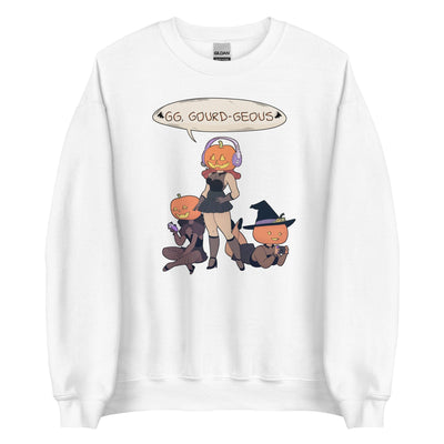 GG, Gourd-geous | Unisex Sweatshirt | Fall Halloween Threads & Thistles Inventory White S 