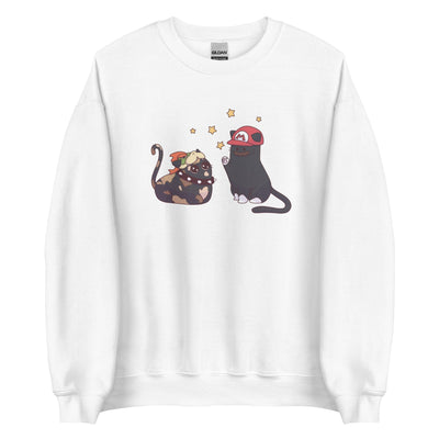 Team Bowser & Mario Kitties | Unisex Sweatshirt | TTI Stream Threads & Thistles Inventory White S 