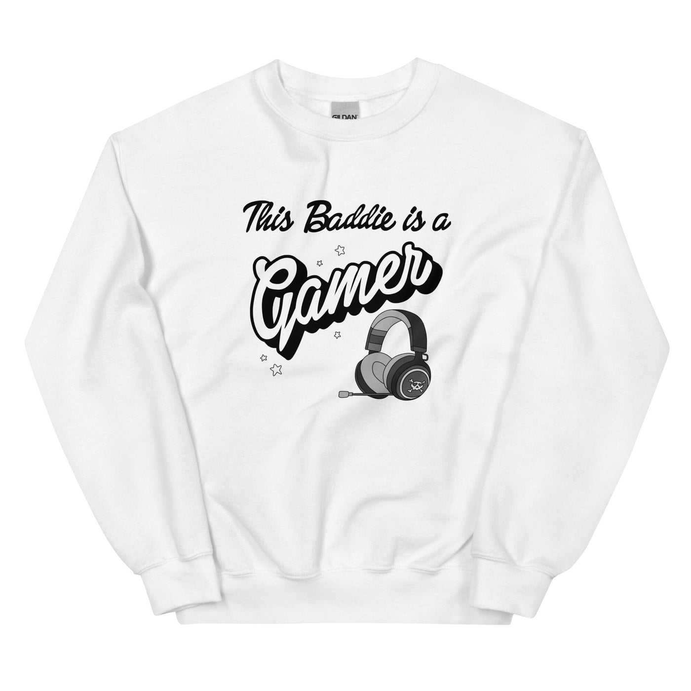 This Baddie is a Gamer | Unisex Sweatshirt | Feminist Gamer Threads & Thistles Inventory White (Punk) S 