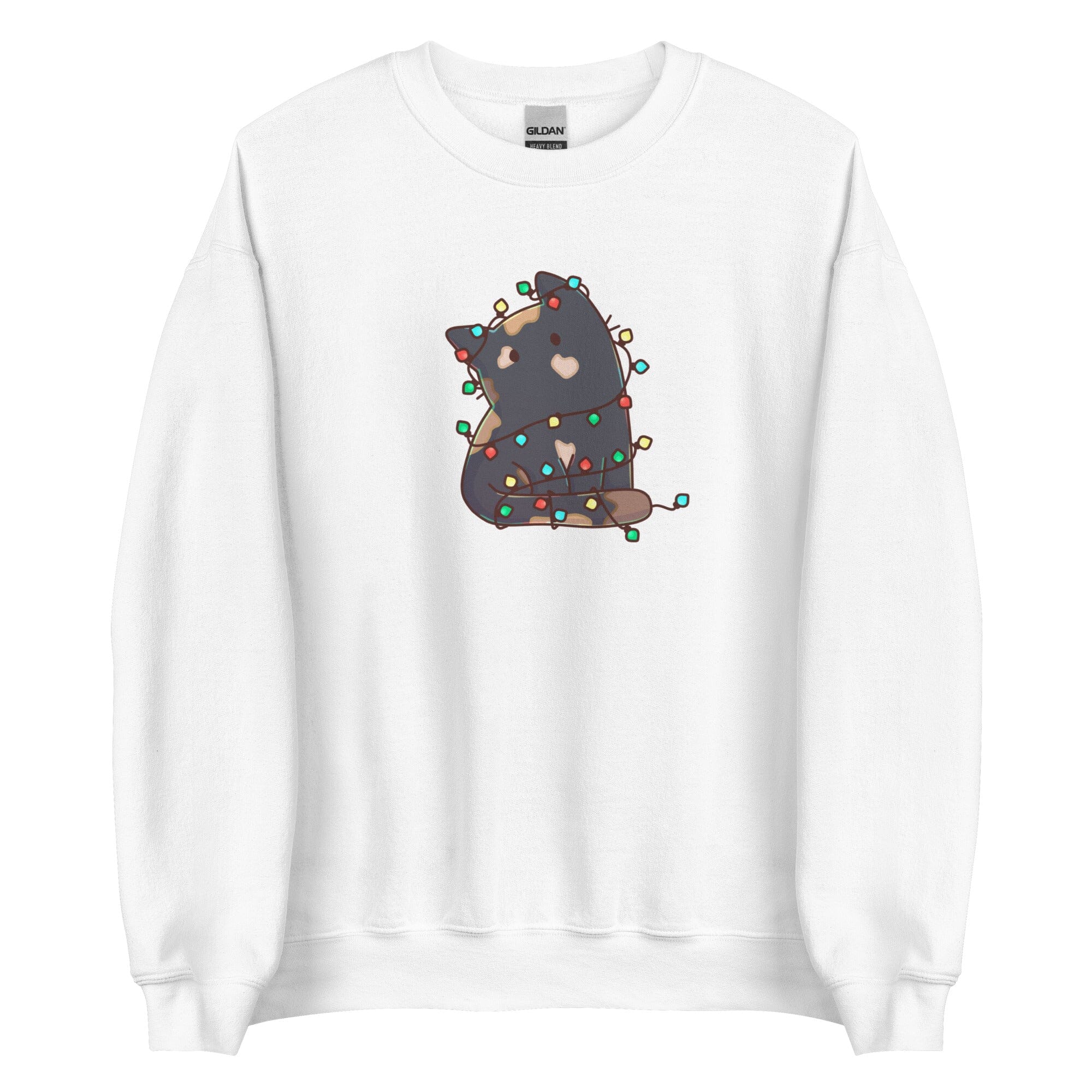 Christmas Torti Kitty | Unisex sweatshirt | TTI Stream Christmas Threads & Thistles Inventory White S 