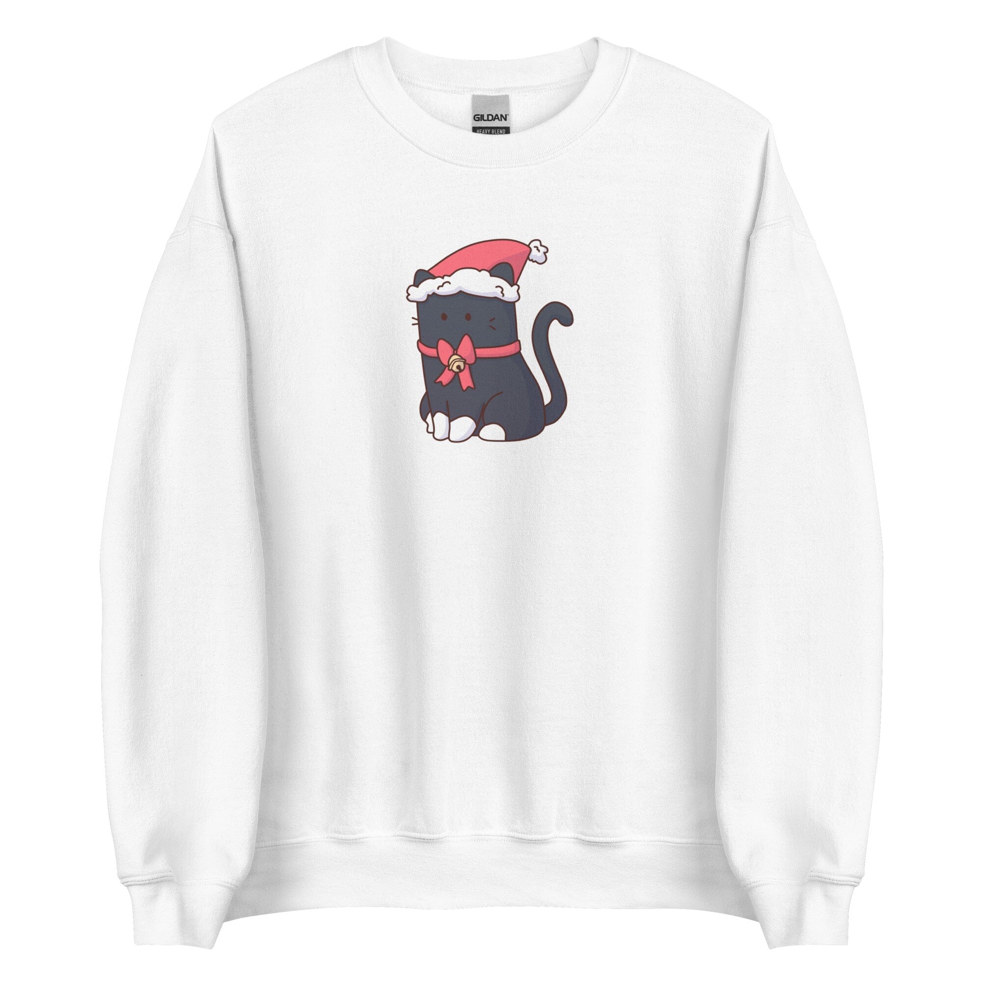 Christmas Tuxedo Kitty | Unisex Sweatshirt | TTI Stream Christmas Threads & Thistles Inventory White S 