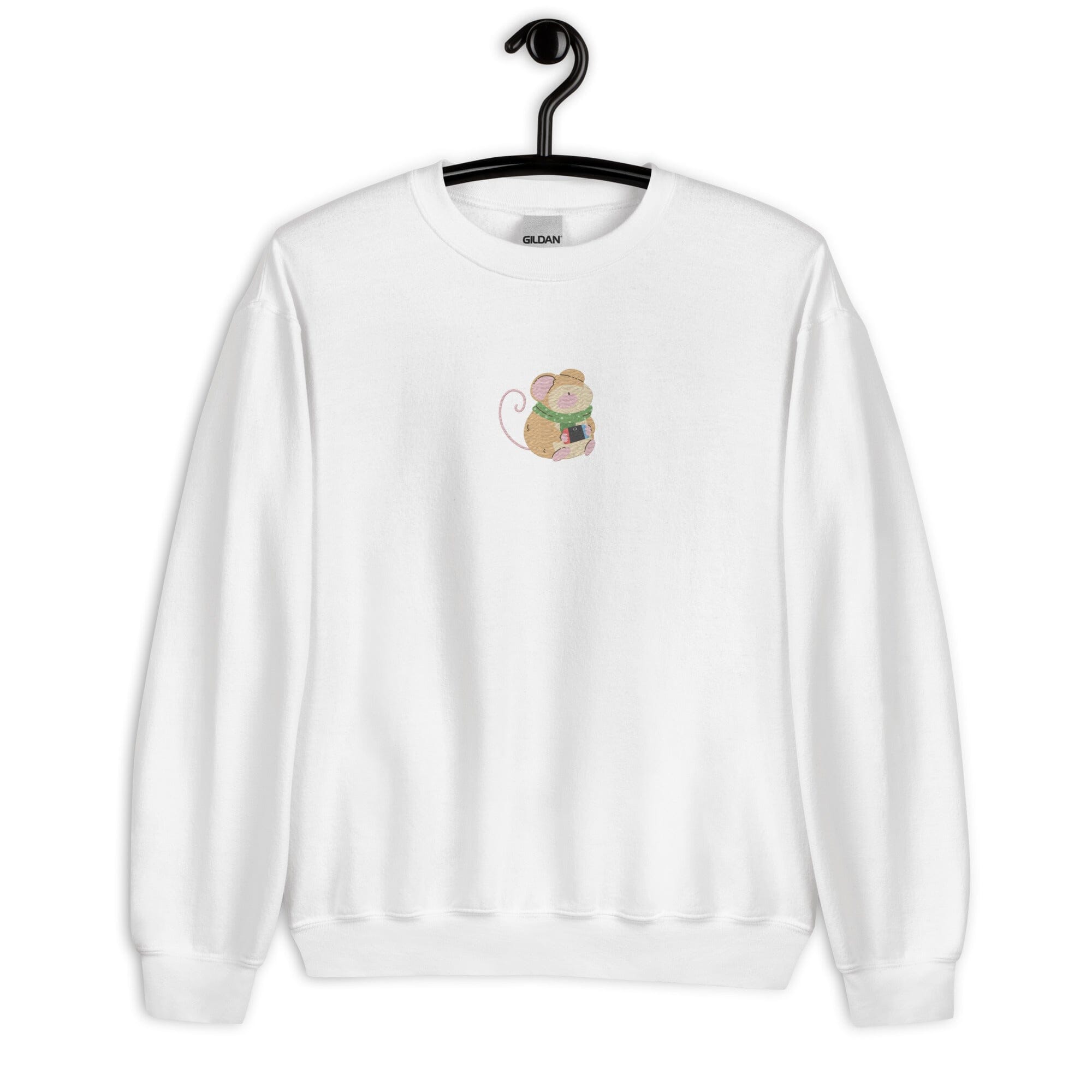 Cozy Christmas Mouse | Embroidered Unisex Sweatshirt | Cozy Gamer Christmas Threads & Thistles Inventory 