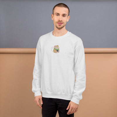 Cozy Christmas Mouse | Embroidered Unisex Sweatshirt | Cozy Gamer Christmas Threads & Thistles Inventory 