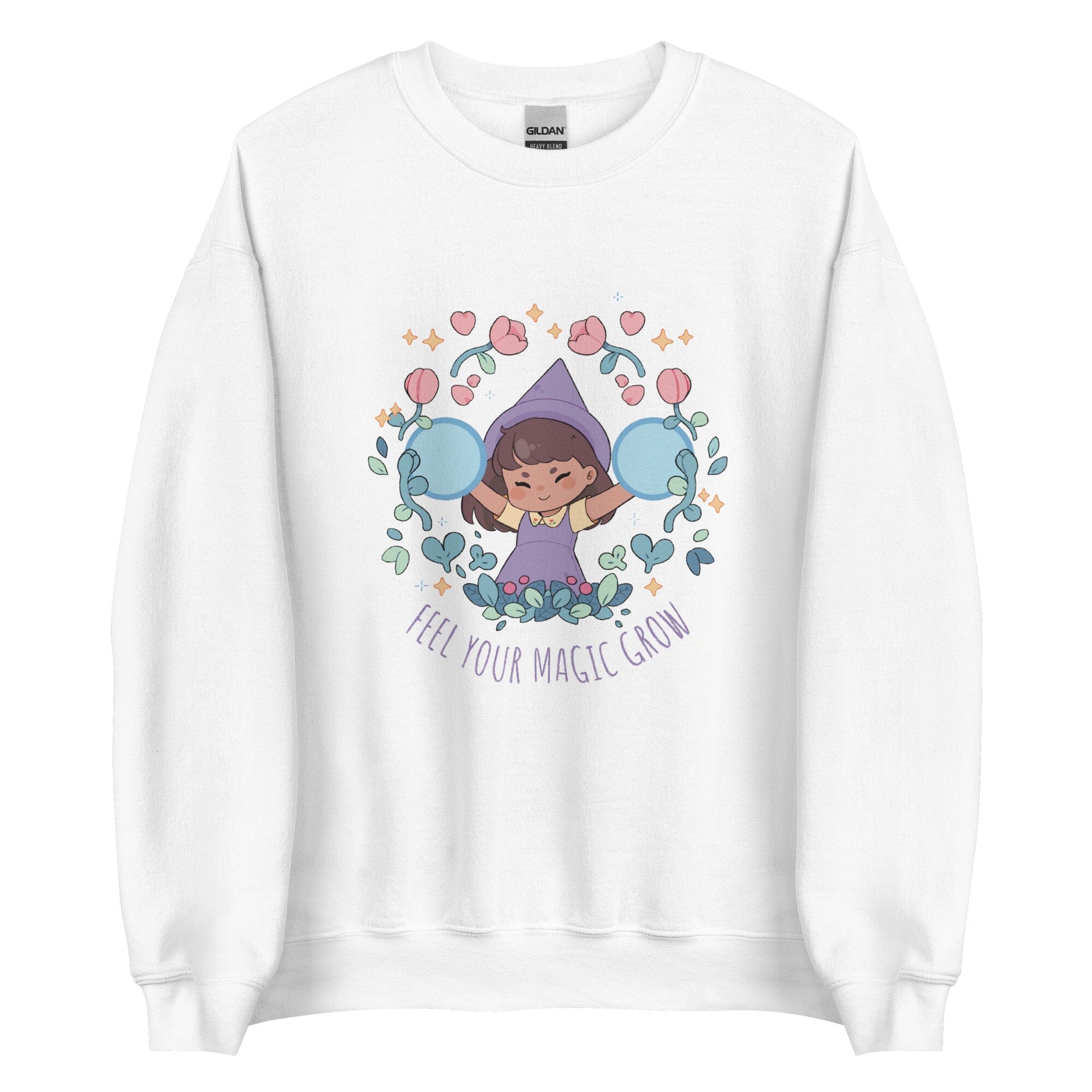 Feel Your Magic Grow | Unisex Sweatshirt | Fields of Mistria Threads & Thistles Inventory White S 