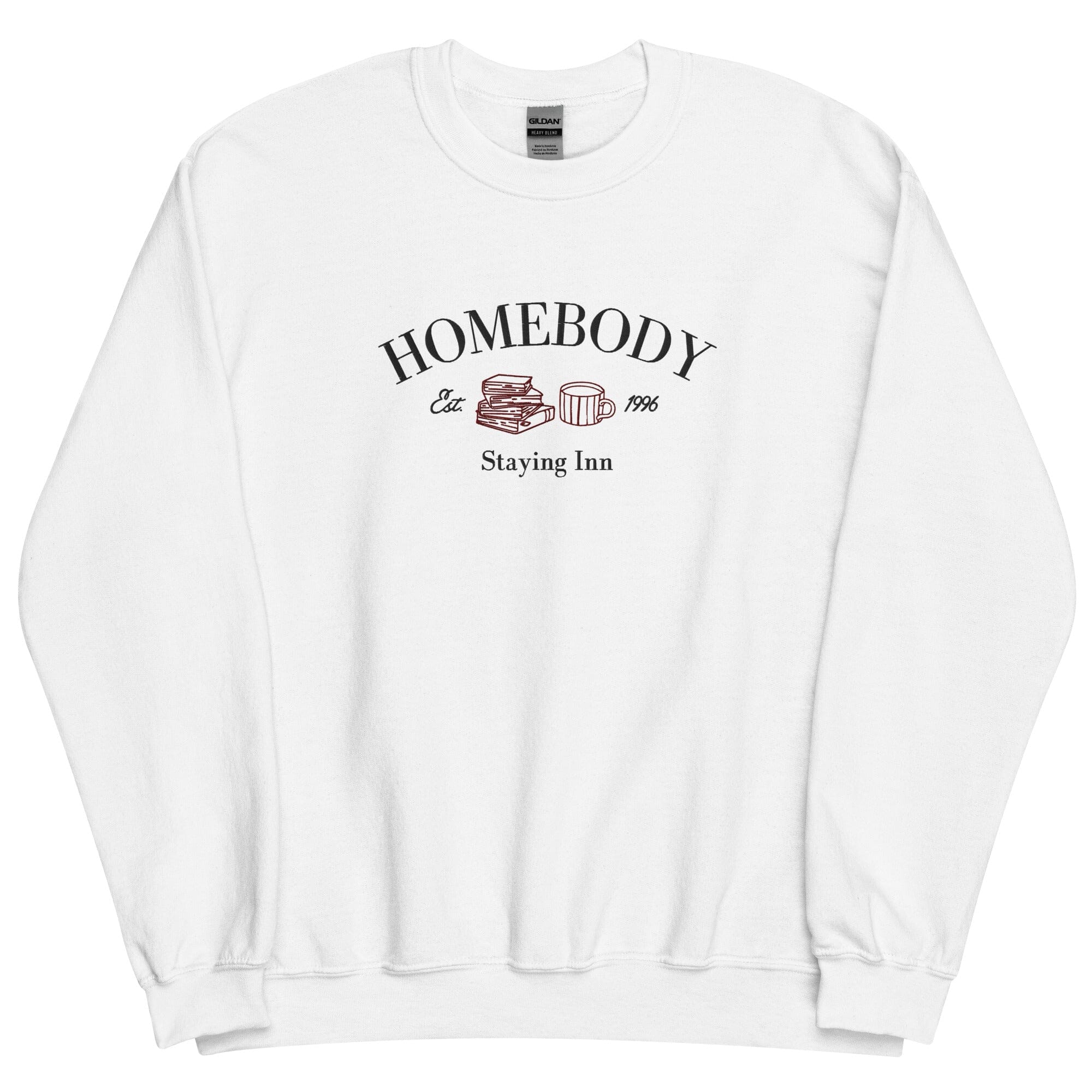 Homebody Staying Inn| Embroidered Unisex Sweatshirt | Cozy games & Hobbies Threads & Thistles Inventory White S 