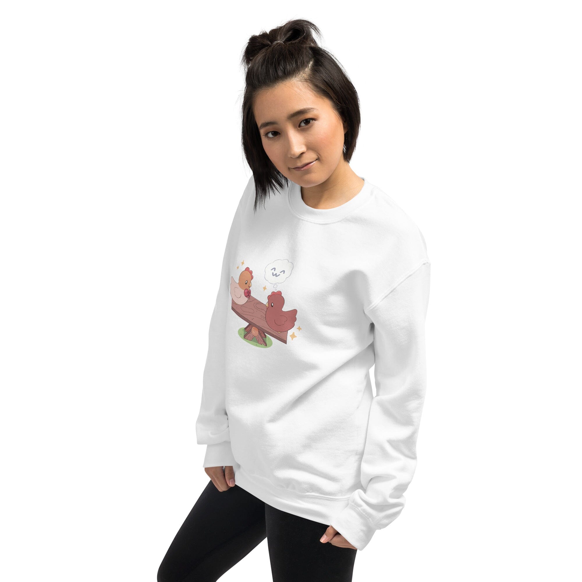 Chicken Seesaw | Unisex Sweatshirt | Fields of Mistria Threads & Thistles Inventory 