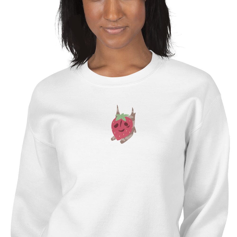 Strawberry Korok | Embroidered Unisex Sweatshirt | Titty Tea Zelda Threads & Thistles Inventory 
