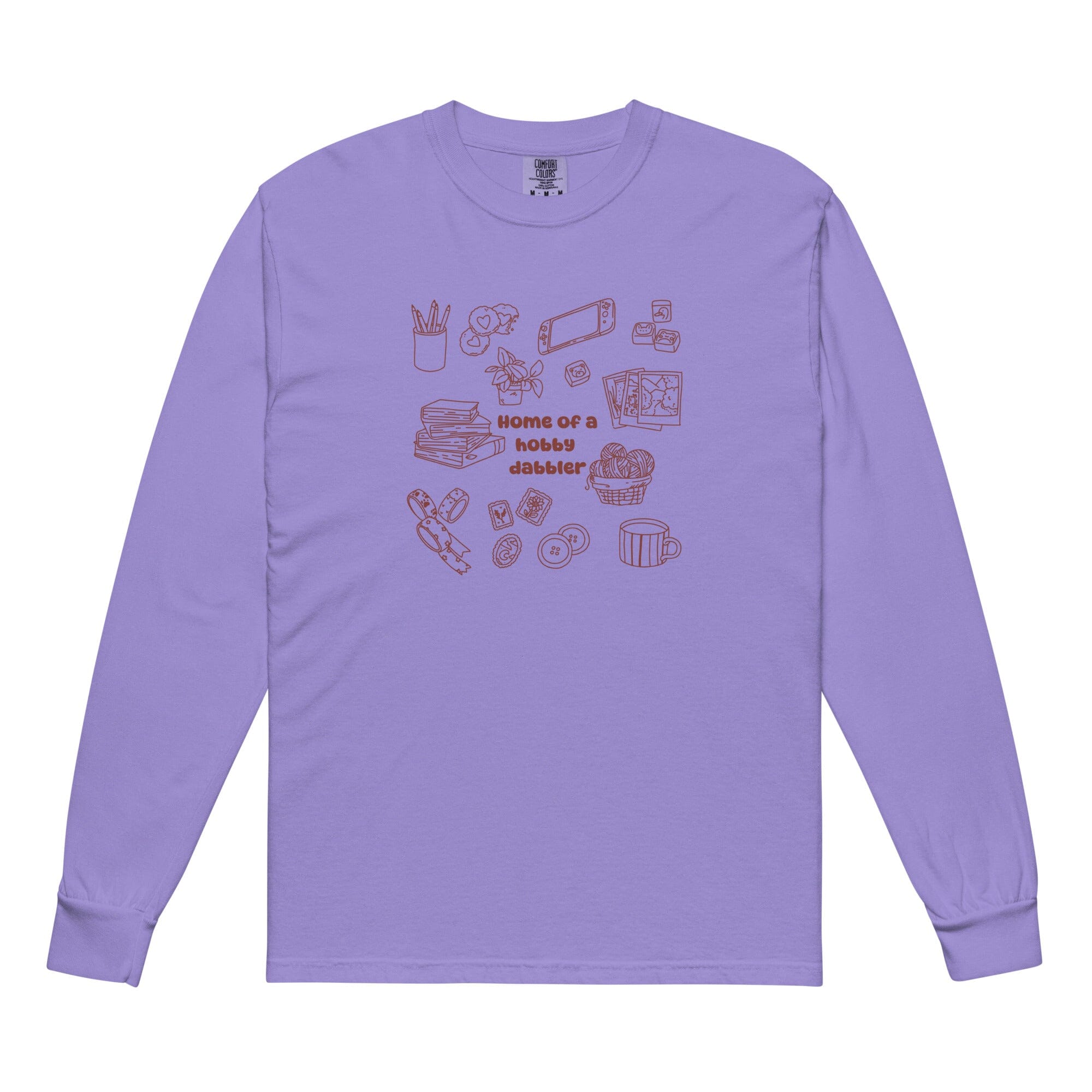 Hobby Dabbler | Long-sleeve shirt | Cozy Games & Hobbies Threads & Thistles Inventory Violet S 