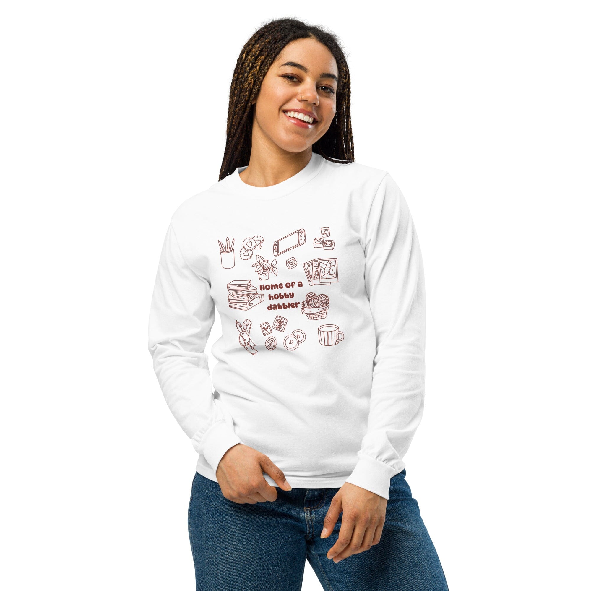 Hobby Dabbler | Long-sleeve shirt | Cozy Games & Hobbies Threads & Thistles Inventory 