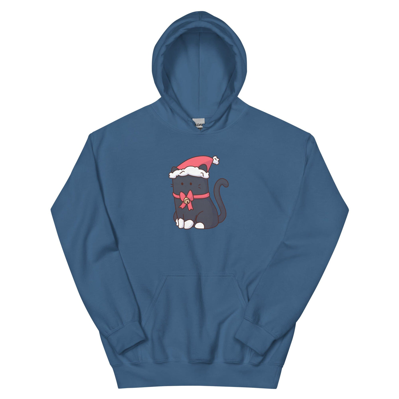Christmas Tuxedo Kitty | Unisex Hoodie | TTI Stream Christmas Threads & Thistles Inventory Indigo Blue S 