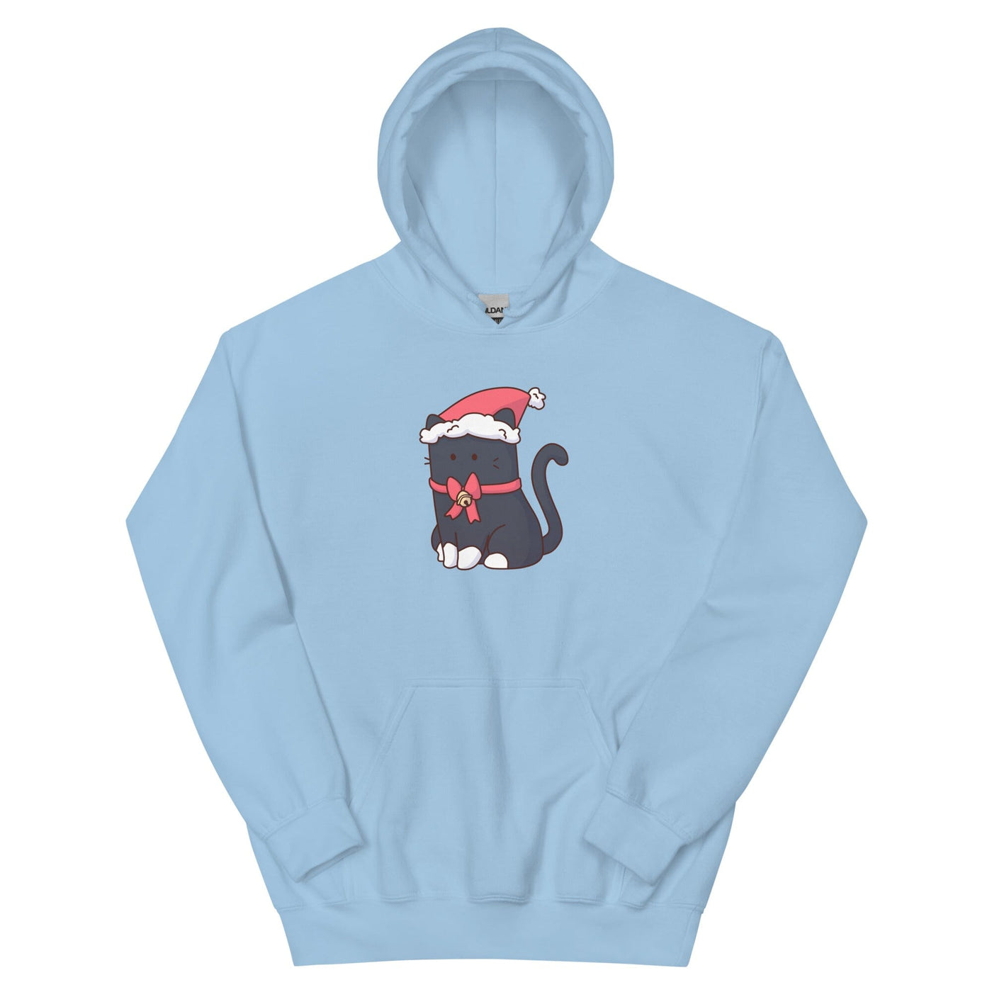 Christmas Tuxedo Kitty | Unisex Hoodie | TTI Stream Christmas Threads & Thistles Inventory Light Blue S 