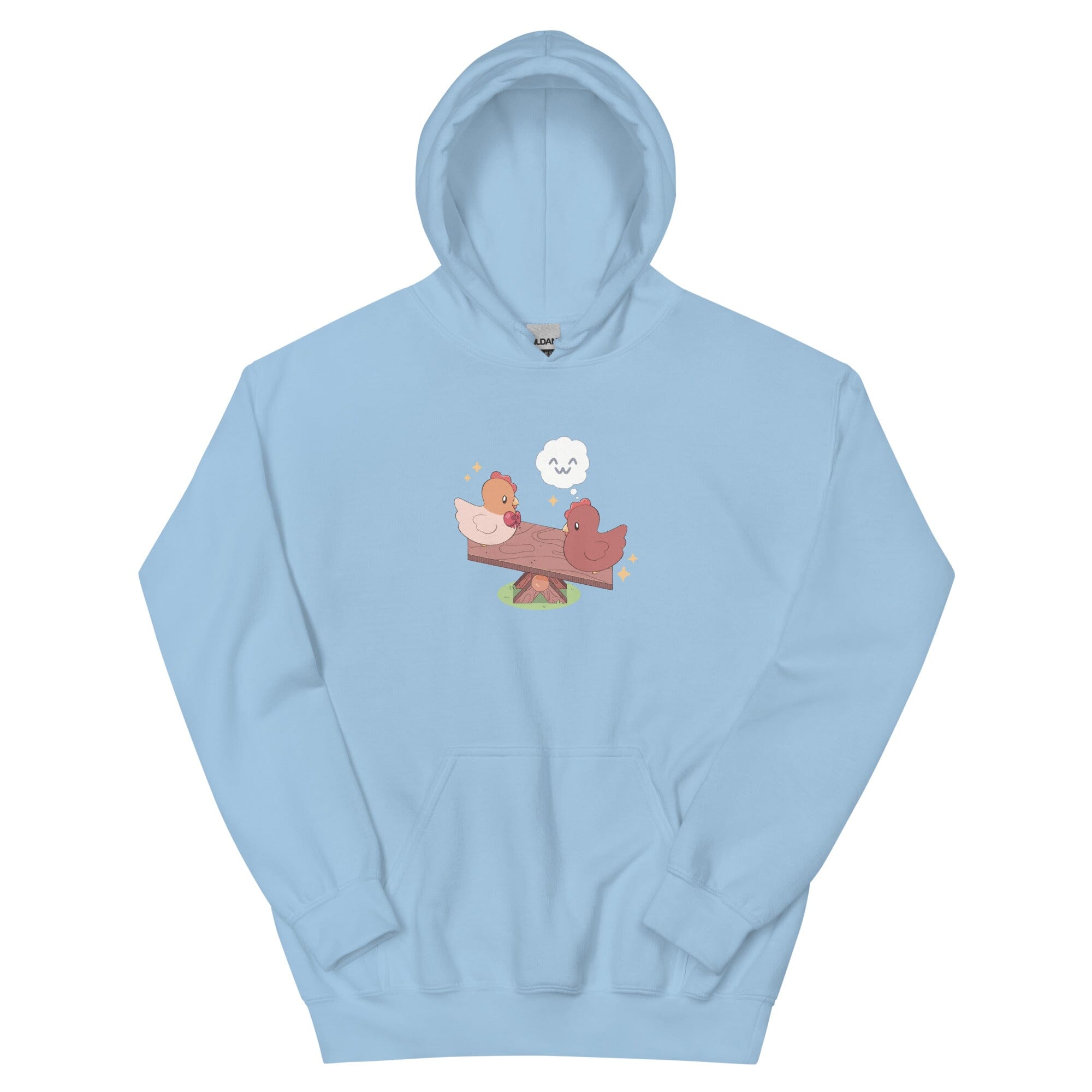 Chicken Seesaw | Unisex Hoodie | Fields of Mistria Threads & Thistles Inventory Light Blue S 