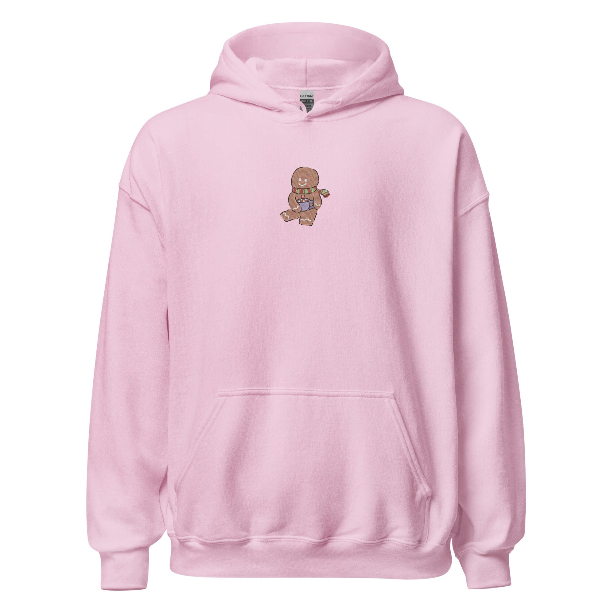 Cozy Christmas Gingerbread | Embroidered Unisex Hoodie | Cozy Gamer Christmas Threads & Thistles Inventory Light Pink S 