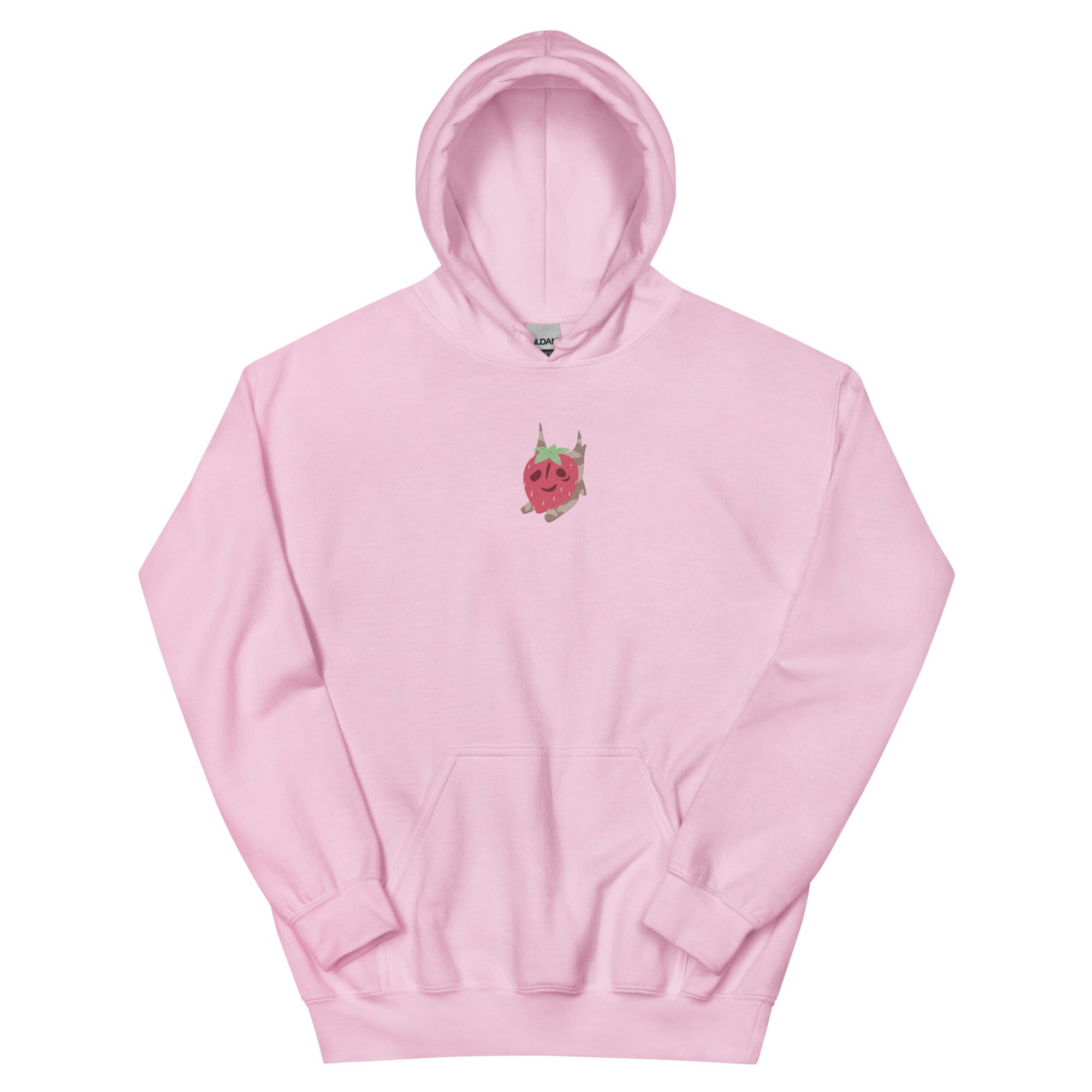 Strawberry Korok | Embroidered Unisex Hoodie | Titty Tea Zelda Threads & Thistles Inventory Light Pink S 