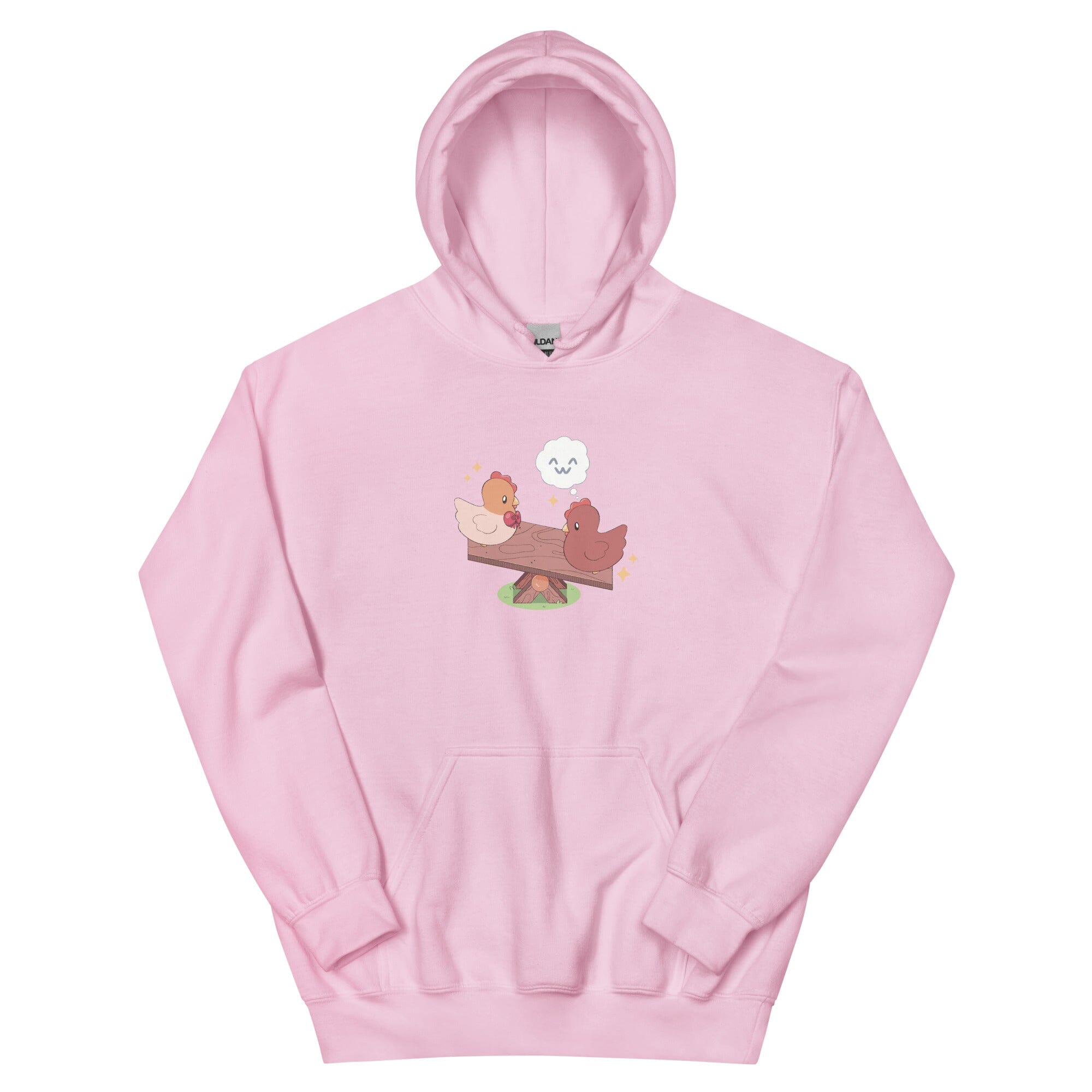 Chicken Seesaw | Unisex Hoodie | Fields of Mistria Threads & Thistles Inventory Light Pink S 