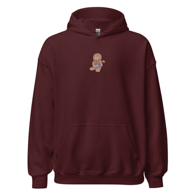 Cozy Christmas Gingerbread | Embroidered Unisex Hoodie | Cozy Gamer Christmas Threads & Thistles Inventory Maroon S 